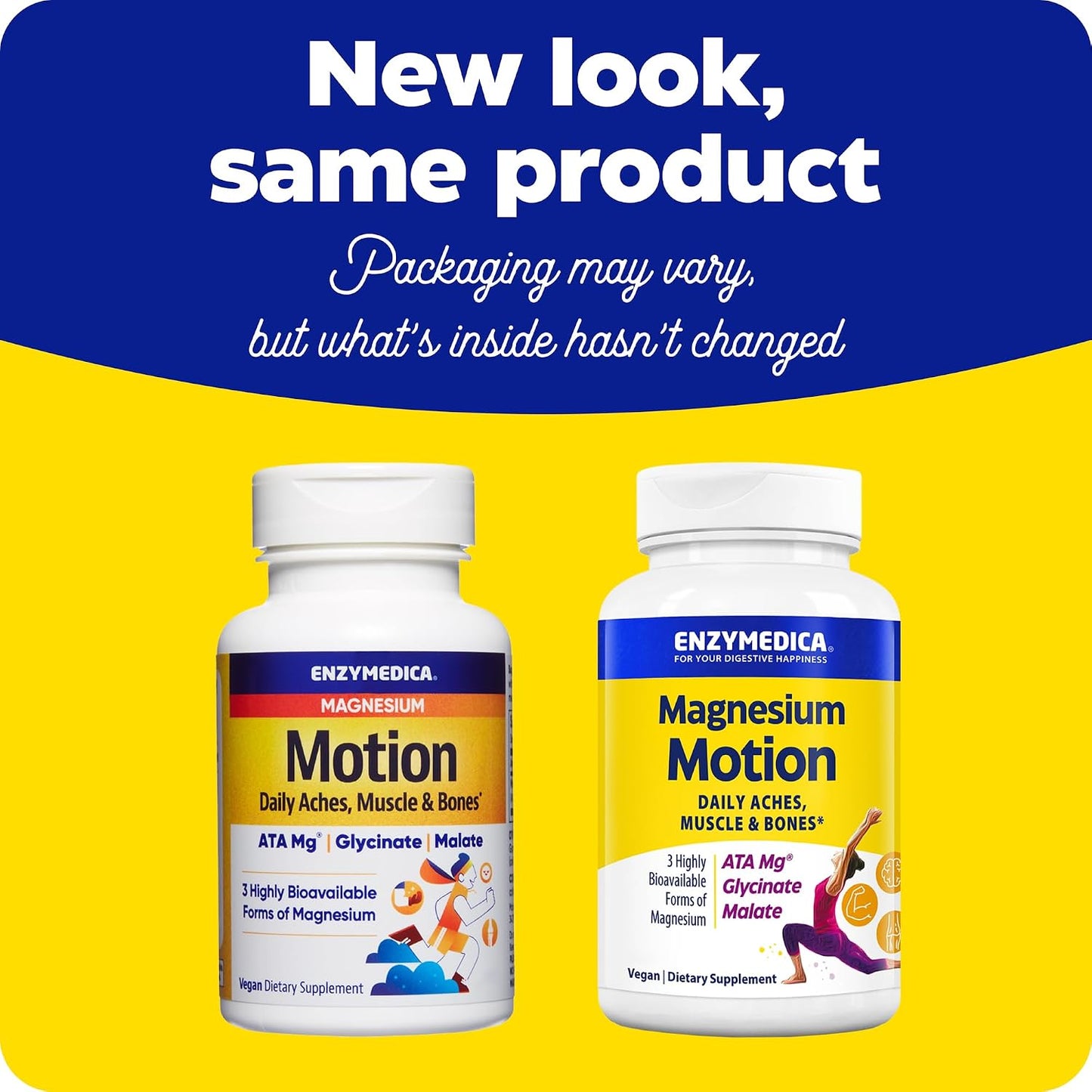 Enzymedica Magnesium Motion Supplement for Women & Men - 60 Caps
