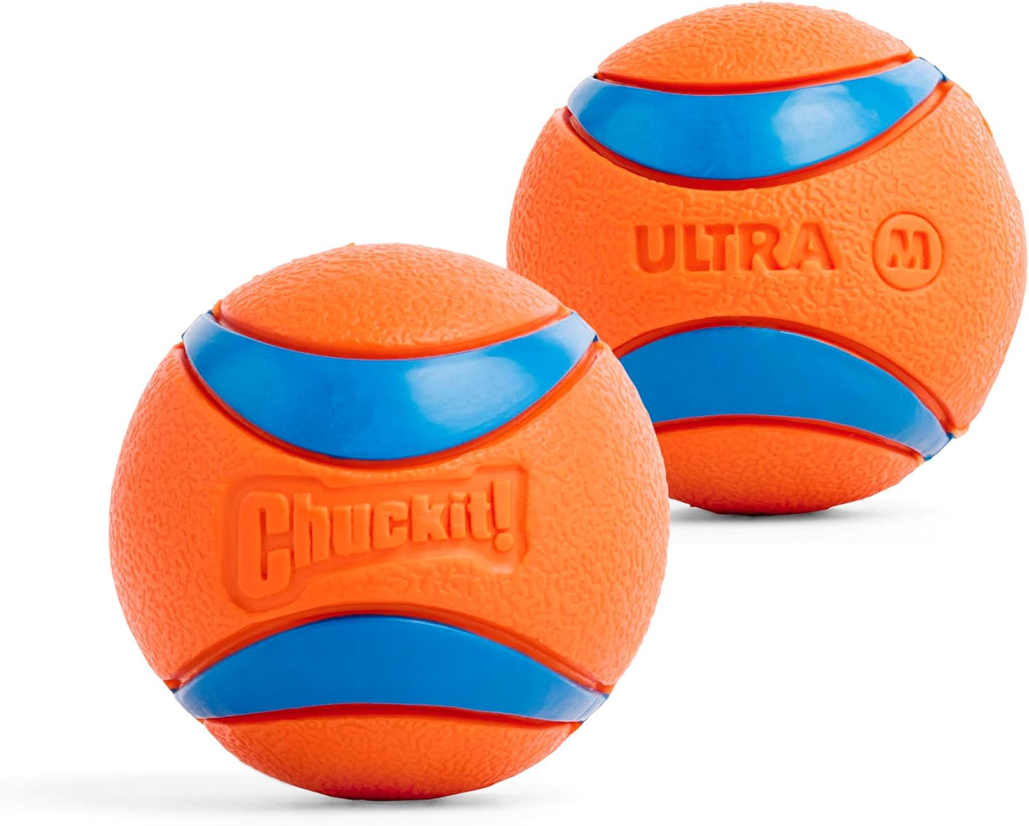 Chuckit! Ultra Ball Dog Toy - Medium Bouncy Fetch Balls For Dogs 20-60 lbs - Made from Durable Rubber - Floating Water Pet Toys - Size Medium - 2.5-inch Diameter - Pack of 2 | Bouncy durable rubber design for pups 20-60 lbs, high bounce action for active