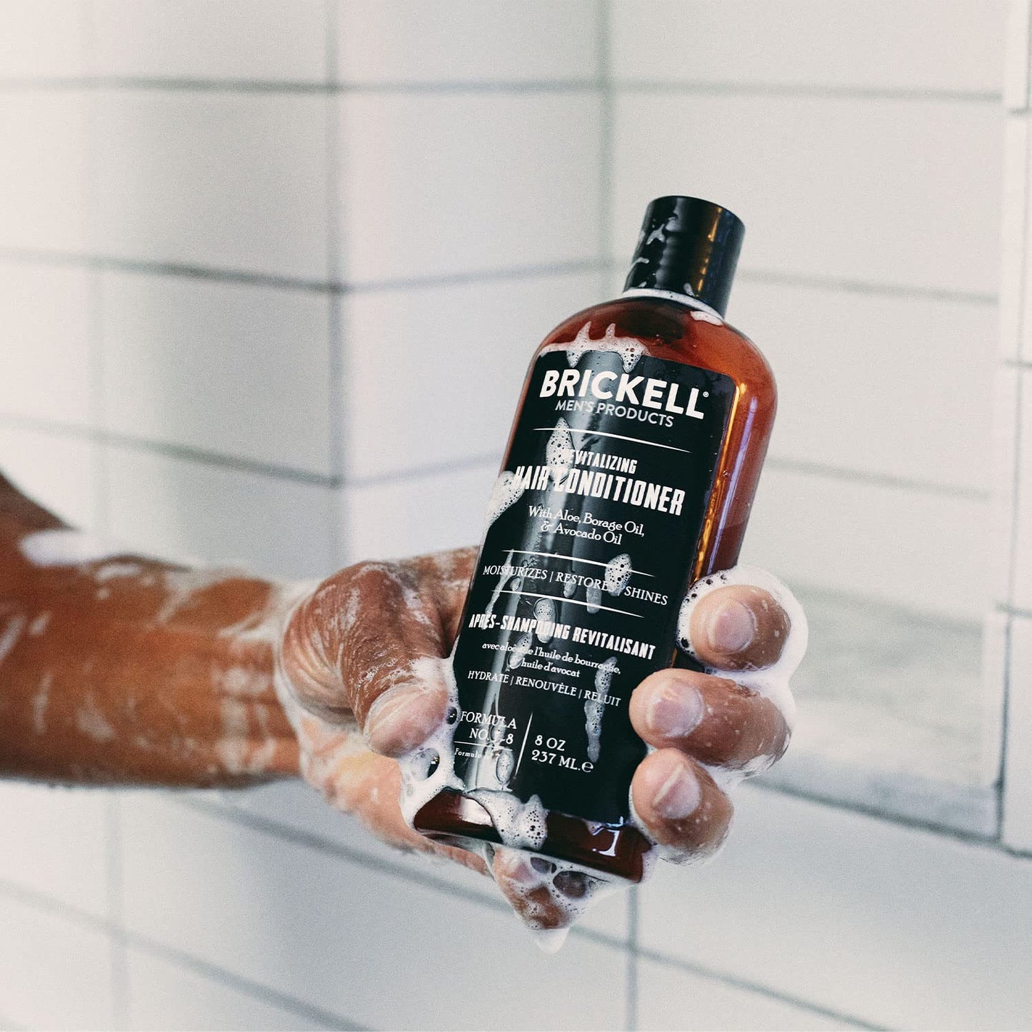 Brickell Men's Revitalizing Hair Conditioner for Men, Nourishing Hair Conditioner, Restores Shine and Moisture, With Aloe, Pro-Vitamin B5, and Avocado Oil, 8 Ounce, Scented, New Formula