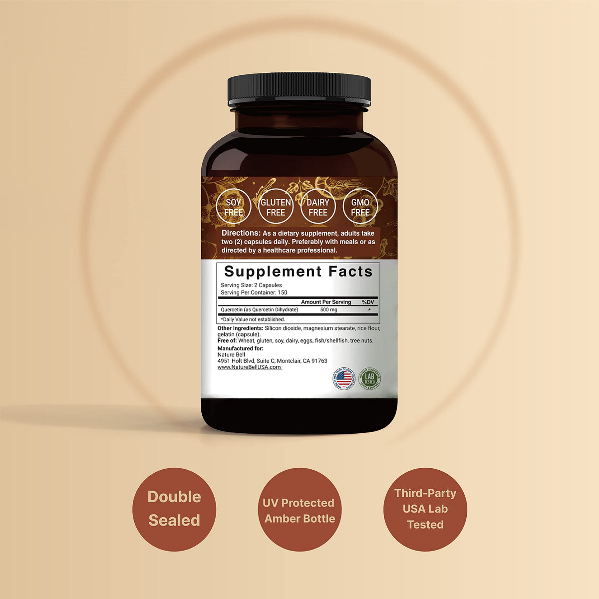 NatureBell Quercetin 500mg Per Serving | 300 Capsules, Ultra Strength Quercetin