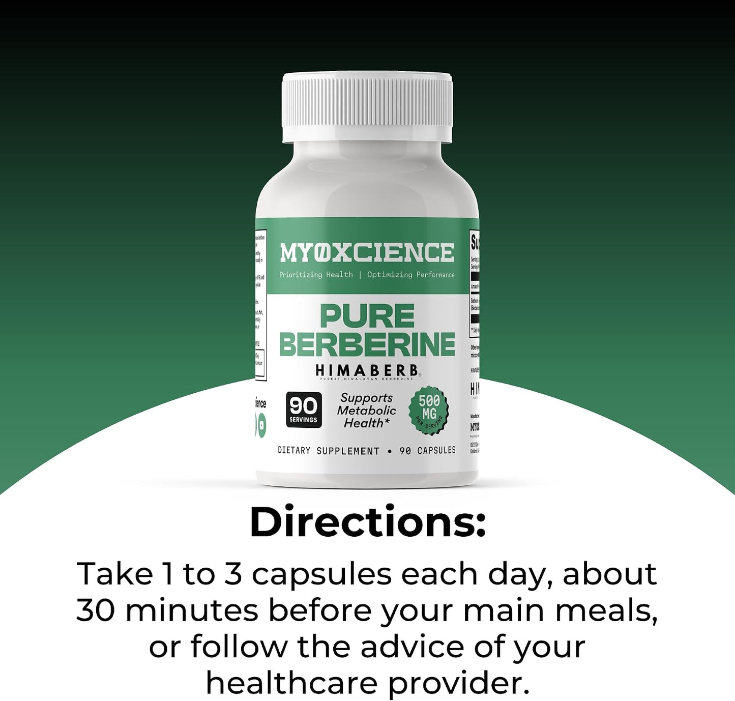 MYOXCIENCE Pure Berberine Himaberb | 500 mg of Berberine HCl per Serving | 90 Servings