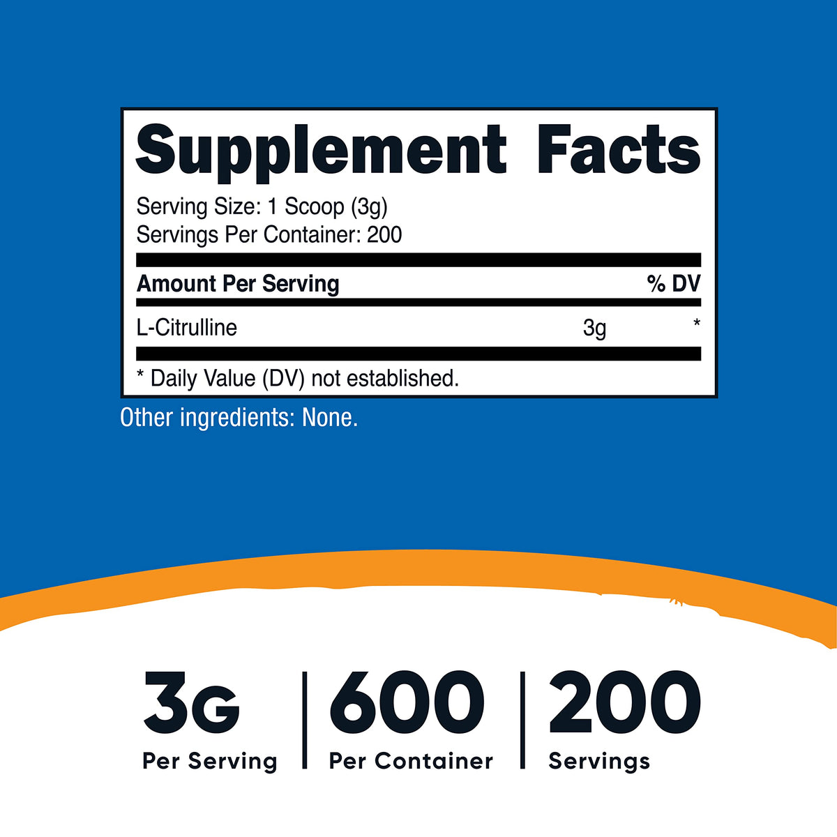 Nutricost Pure L-Citrulline (Base) Powder (600 Grams)