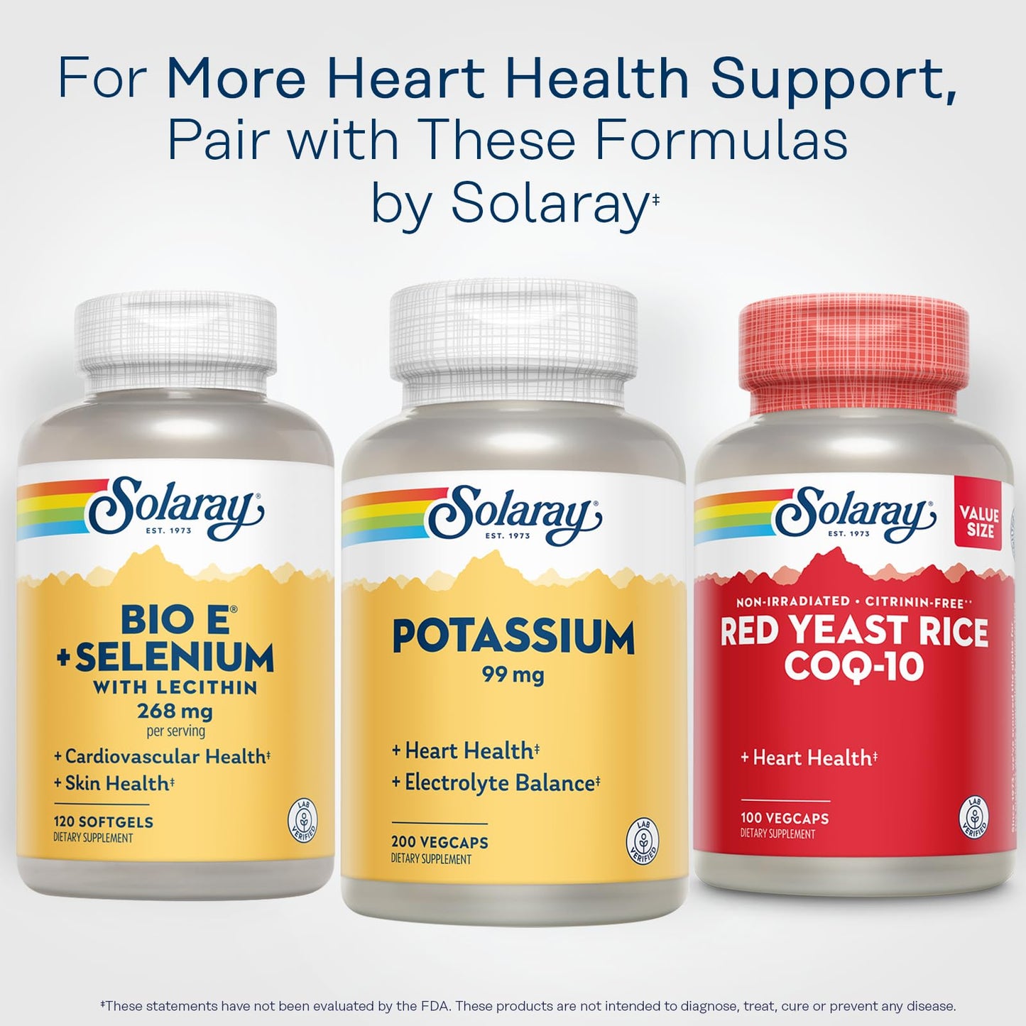 SOLARAY Potassium 99 mg - Electrolyte Balance Formula - Potassium Supplement for Electrolytes, Vascular and Heart Health Support, Lab Verified, 200 Servings, 200 VegCaps