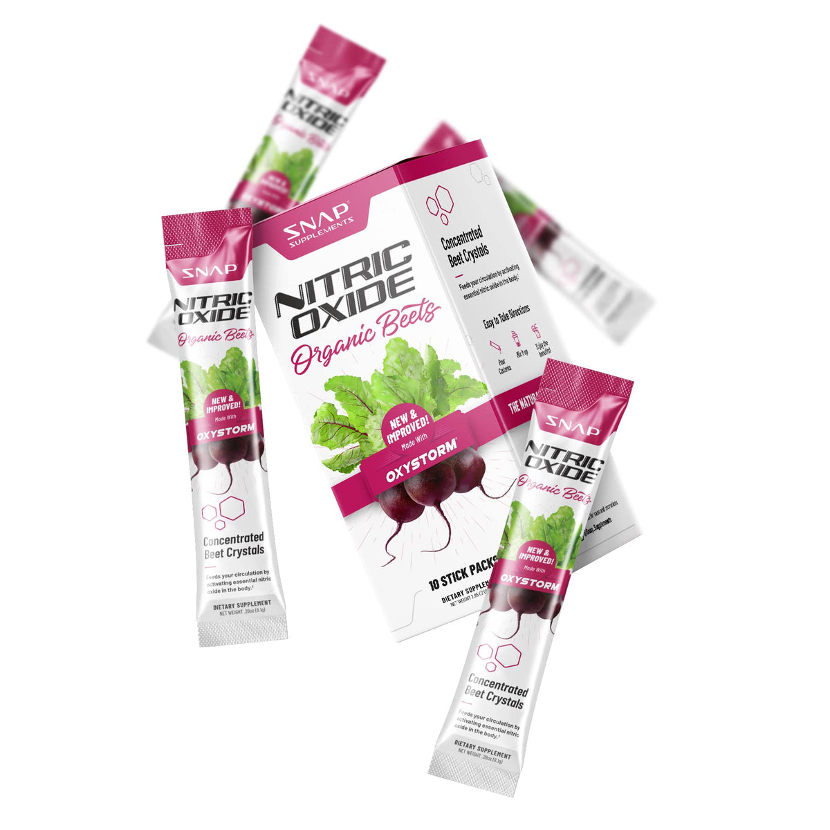 Snap Supplements Nitric Oxide Organic Beet Root Powder, Circulation Superfood On-The-Go
