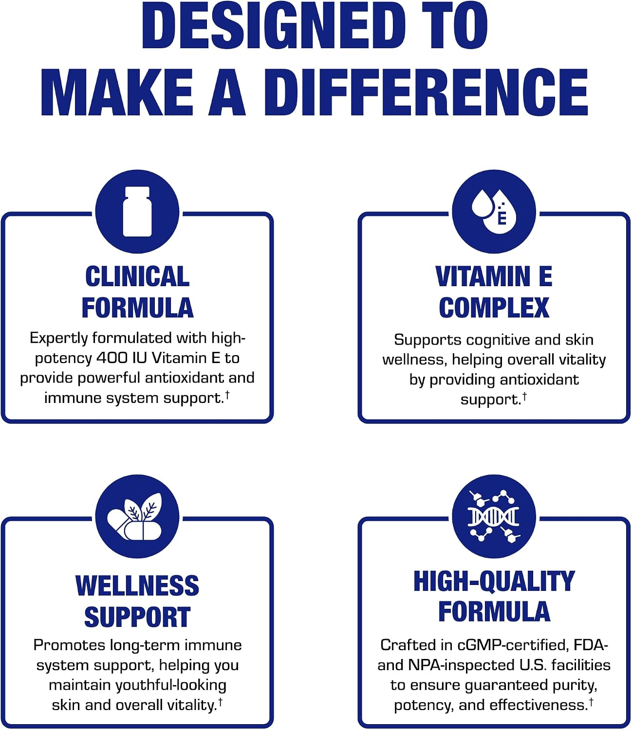 Vitamin E 400 IU Softgels - Clinical Formula Natural Vitamin E Supplement Complex with d-Alpha Tocopherol & Mixed Tocopherols for Hair Skin & Nails Plus Antioxidant Immune Support - 90 Servings