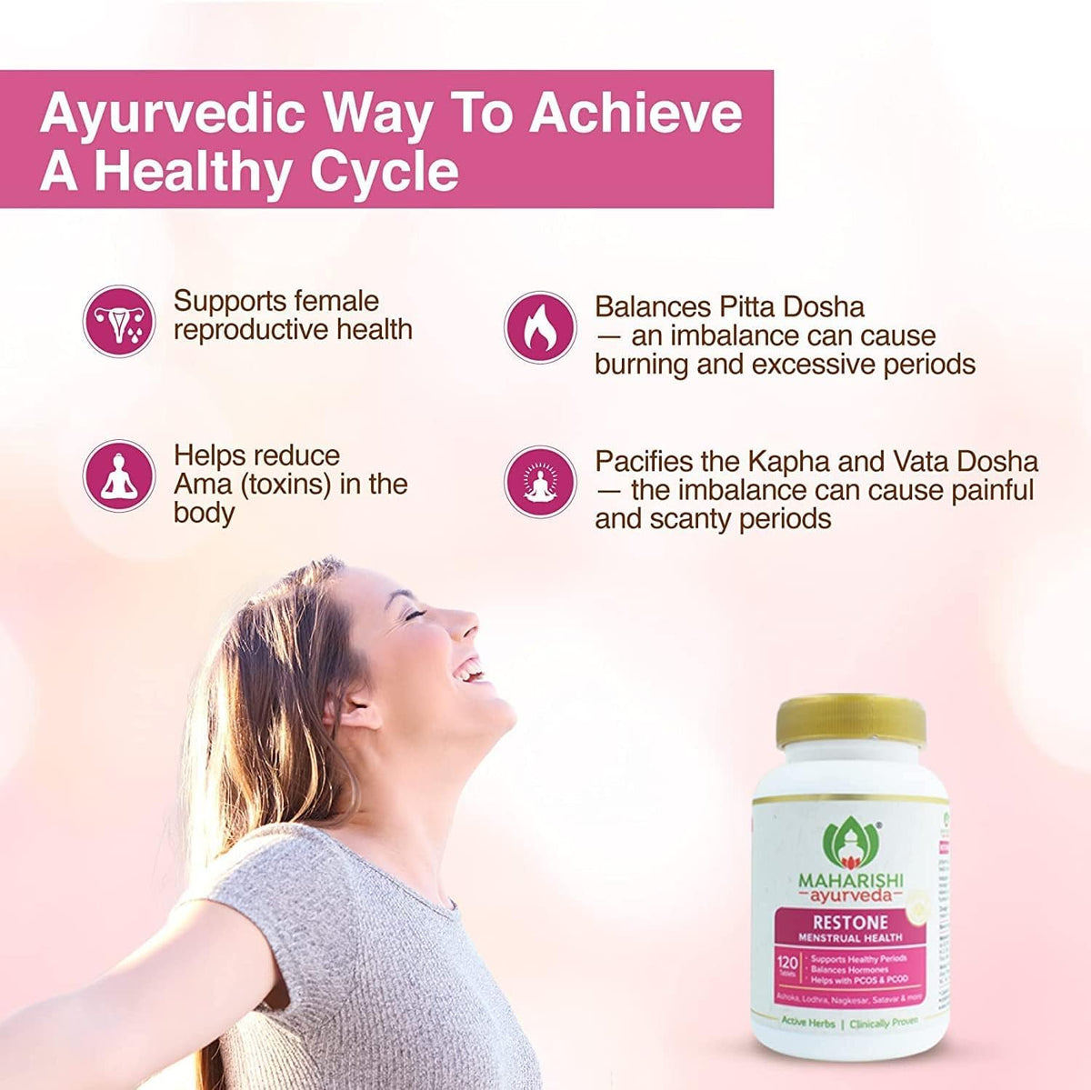 OTAA Ayurveda Restone Tablets | Shatavari PCOD PCOS Supplements for Women | Supports Healthy Periods
