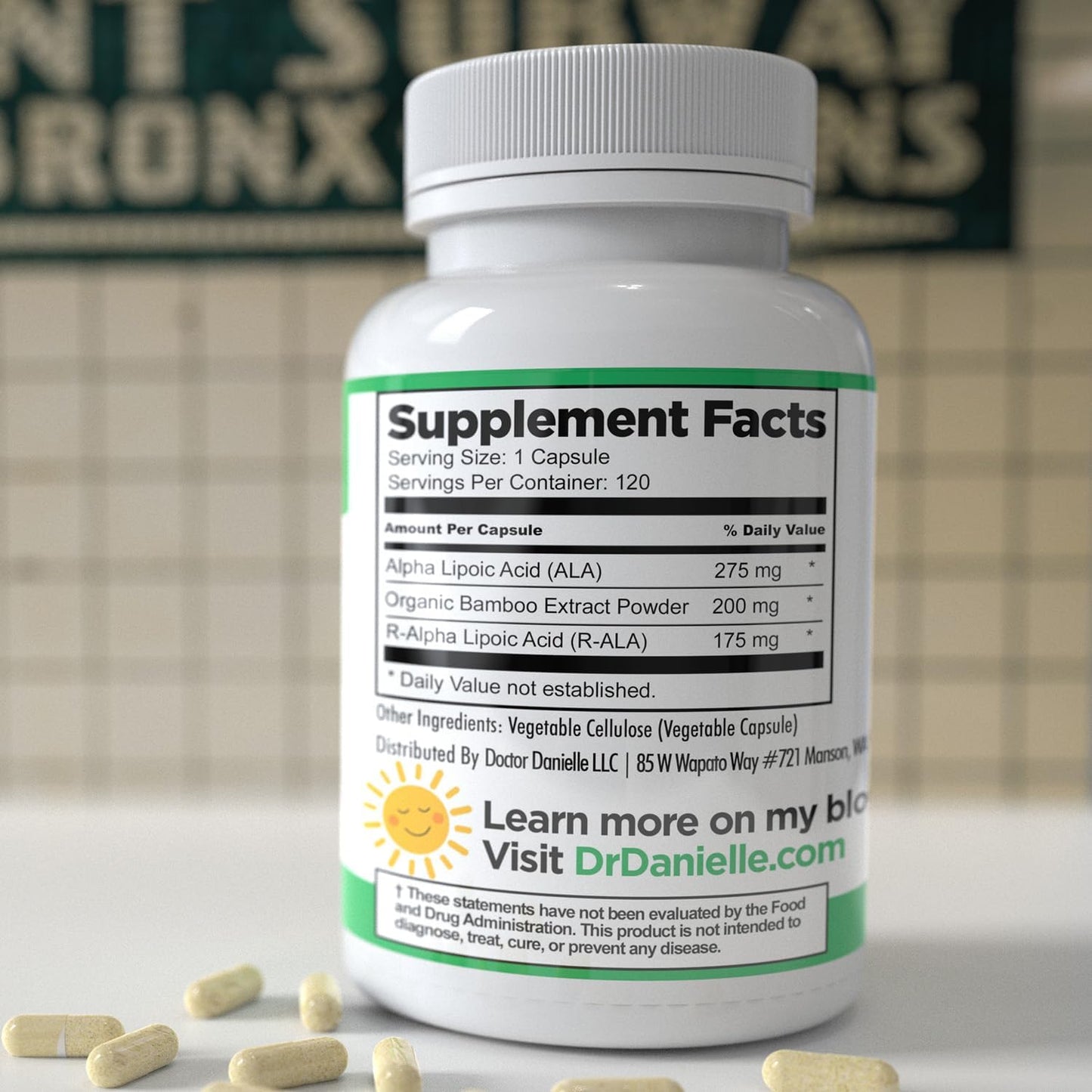 Alpha-Lipoic Acid by Dr. Danielle, Neuropathy Support, Non-GMO, Gluten-Free, Vegan, Soy-Free, Promotes Healthy Blood Sugar, Alpha R Lipoic Acid R-ALA, R-ALA, 120 Veggie Caps