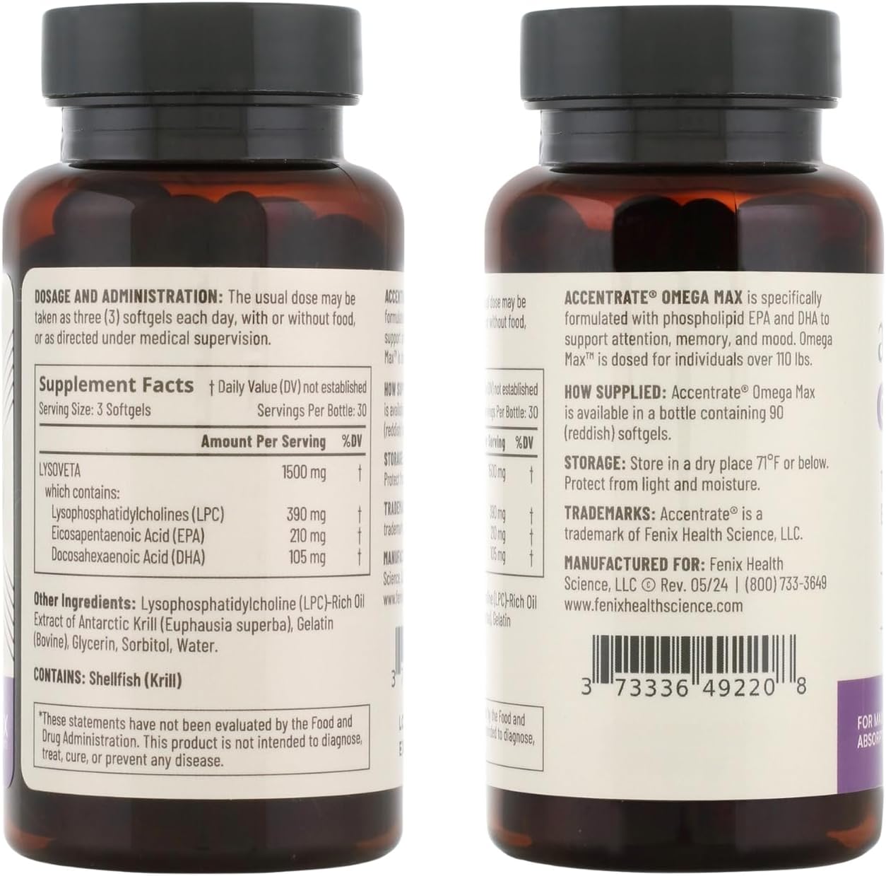 Omega Max w/LYSOVETA | High Potency LPC & Lyso-DHA Omega-3 Supplement | Brain Health, Focus & Mood | 6X Higher Absorption | Fish oil in the form the brain actually takes up, not just what the bloodstream carries. Supports focus and memory.