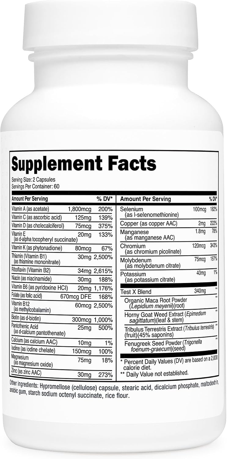 Type Zero Multivitamin Capsules for Men (1200mg) 120 Capsules, Gluten-Free