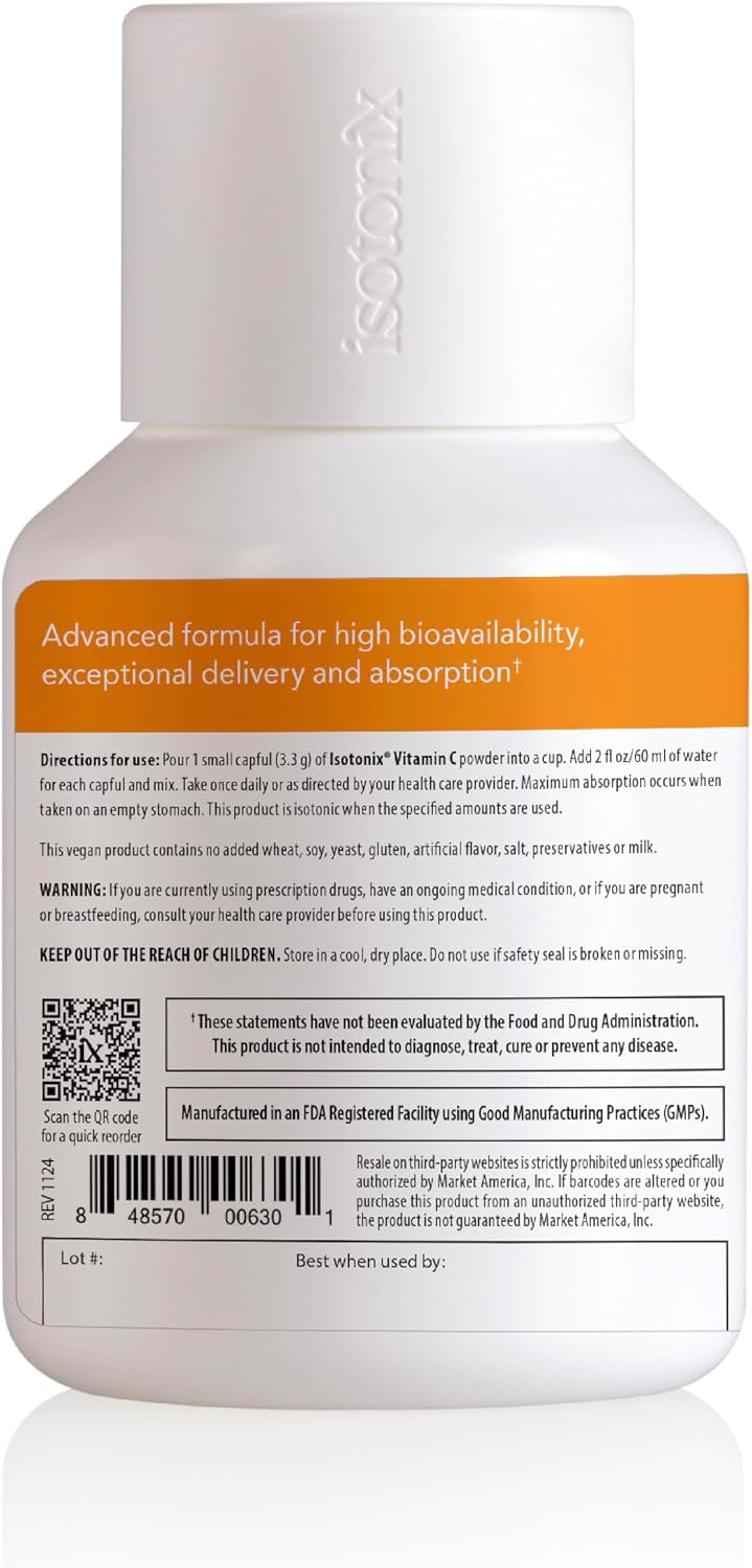 Isotonix Vitamin C Powder, 500mg Buffered Vitamin C, 90 Servings