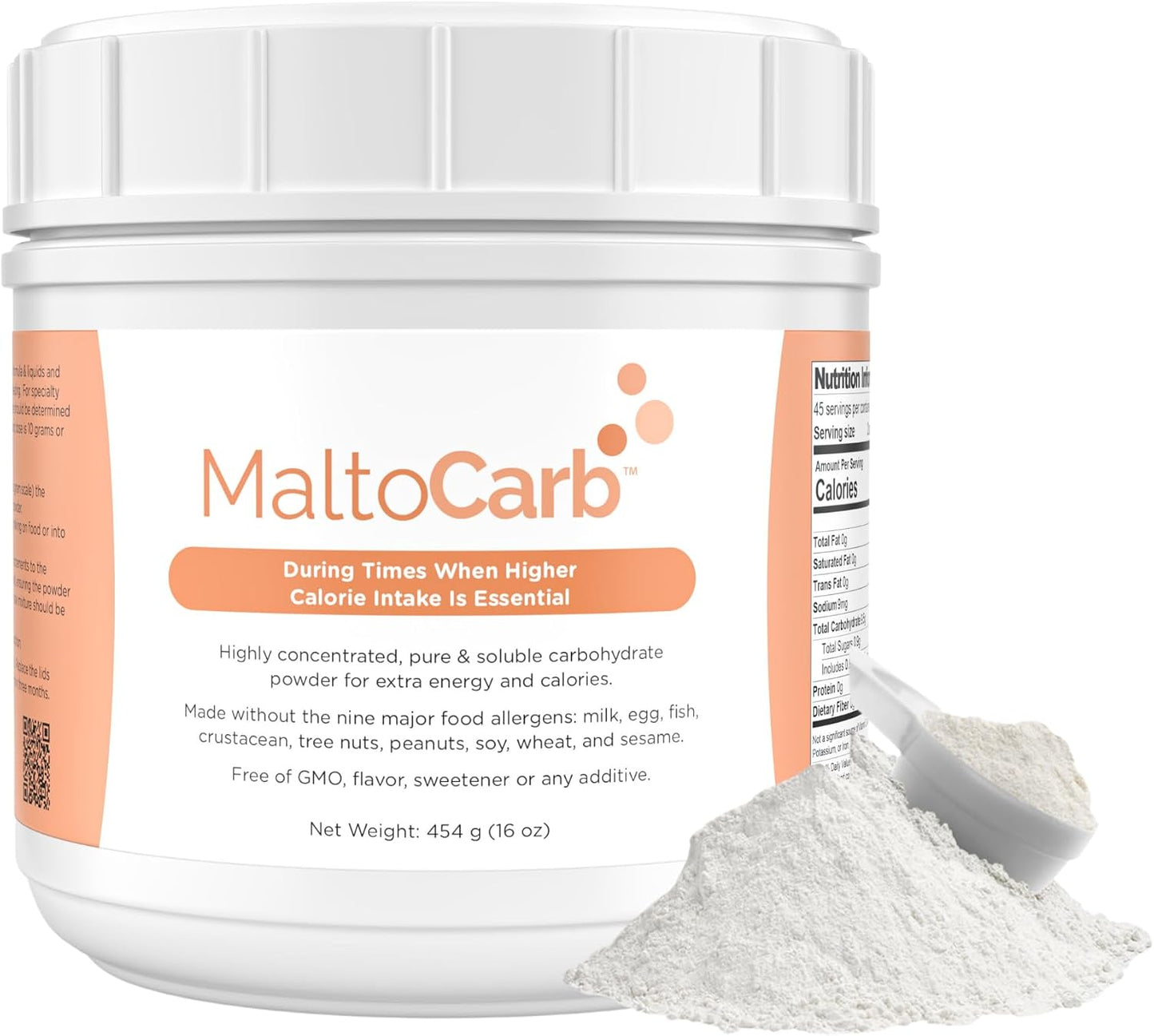 MaltoCarb Maltodextrin Powder, 454g | Carbohydrate Powder, Sustained Energy, Fast-Absorbing, Gluten-Free, Plant-Based