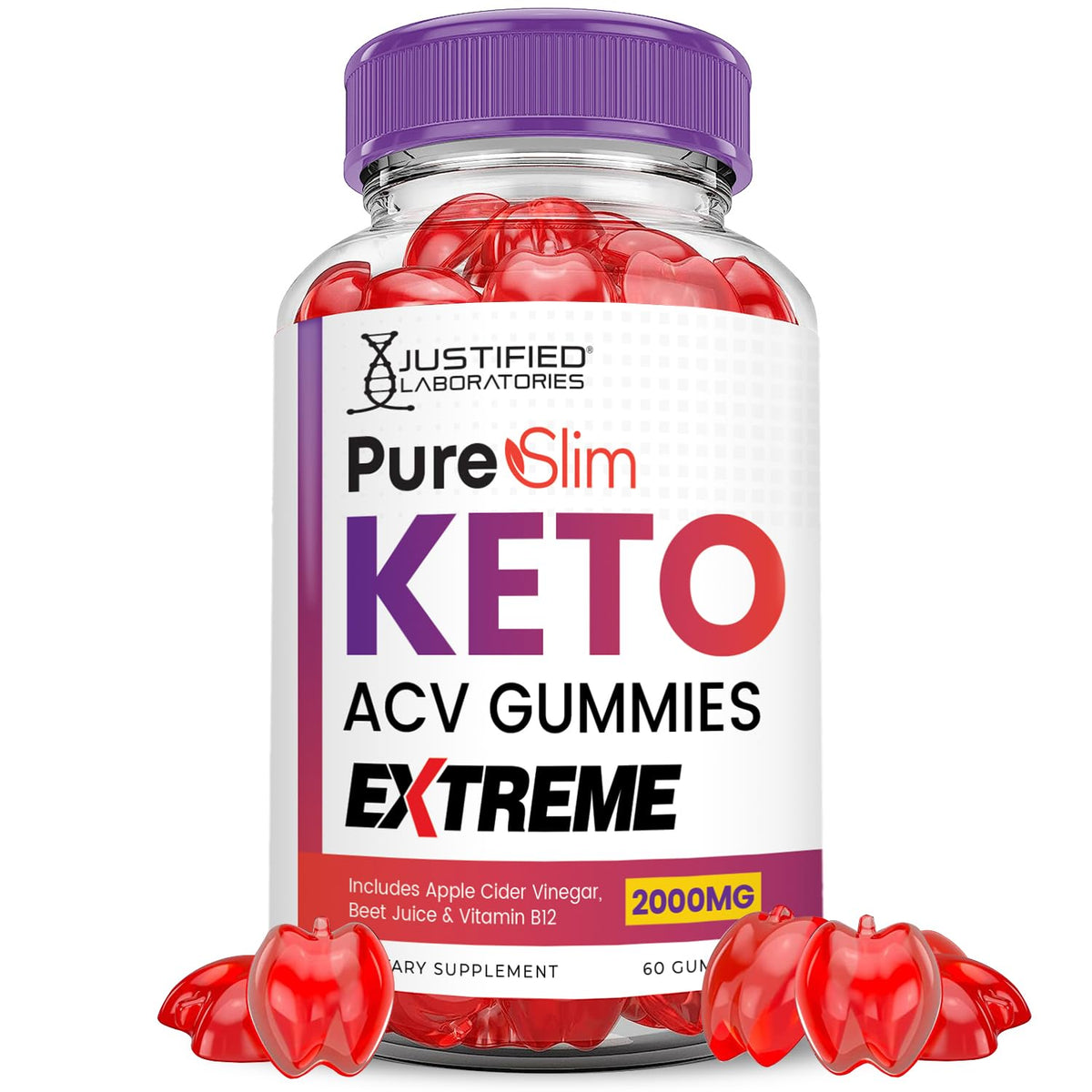 (2 Pack) Pure Slim Keto ACV Gummies Extreme 2000MG PureSlim Keto Gummies