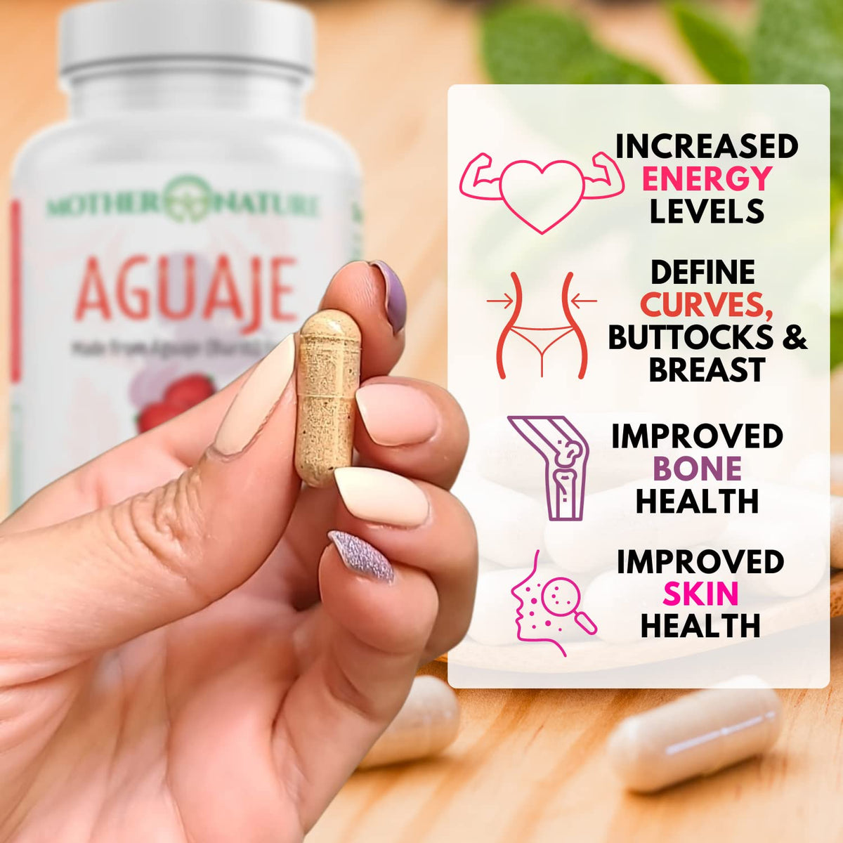 Mother Nature Organics Superfoods for Organic Living Feminine Vitality Duo: Aguaje and Maca Capsules
