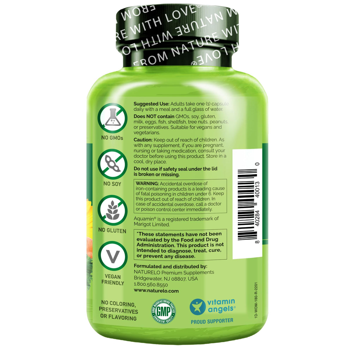 NATURELO One Daily Multivitamin for Women - Energy Support - Whole Food Supplement