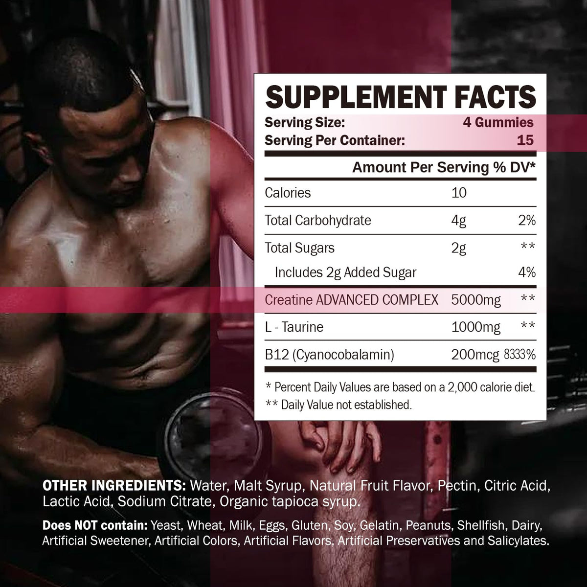 GREABBY Creatine Monohydrate Gummies - 5g Creatine Monohydrate for Women & Men
