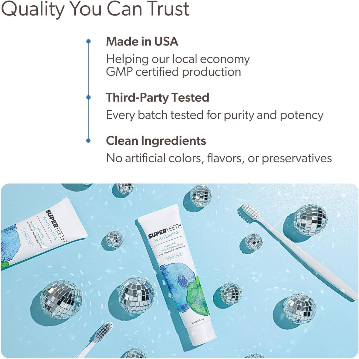 SuperTeeth Whitening Nano-Hydroxyapatite Toothpaste, Fluoride-Free - Mint