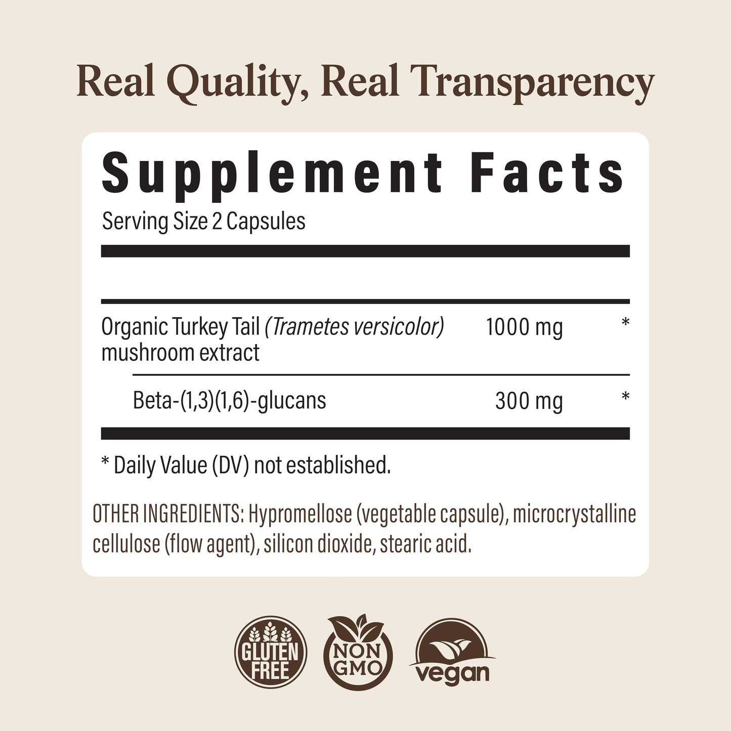 Real Mushrooms Turkey Tail Capsules – Organic Mushroom Extract for Wellness & Daily Rhythm – Vegan, Non-GMO, No Fillers Turkey Tail Extract – 90 Count Mushroom Supplement