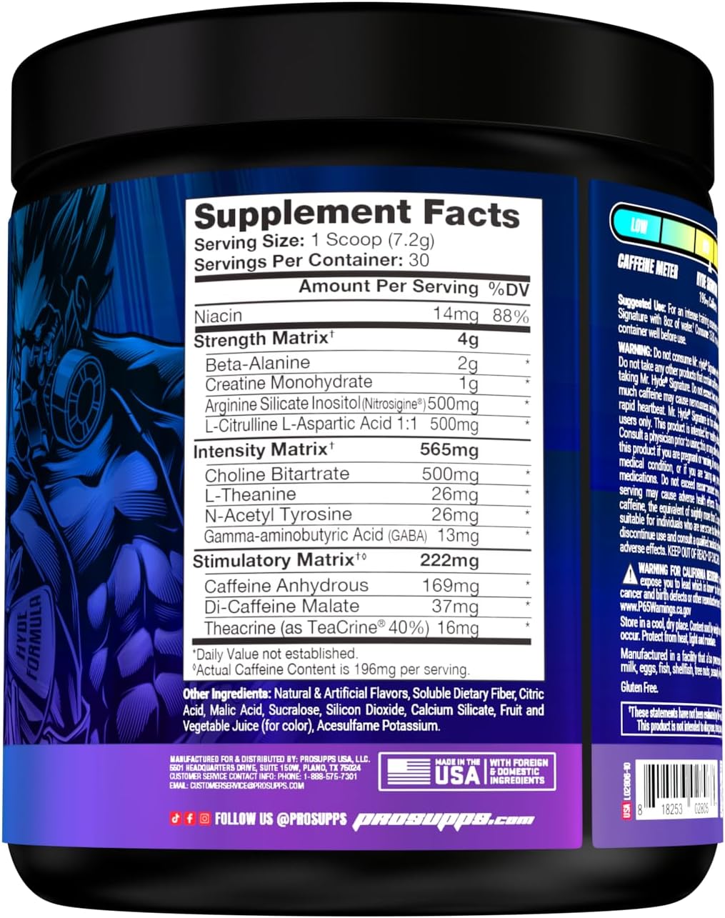 ProSupps L-Carnitine 3000 Stimulant Free Liquid Shots (31 Servings, Berry) and Mr. Hyde Signature Series Pre-Workout Energy Powdered Drink (30 Servings, Blue Razz) Bundle