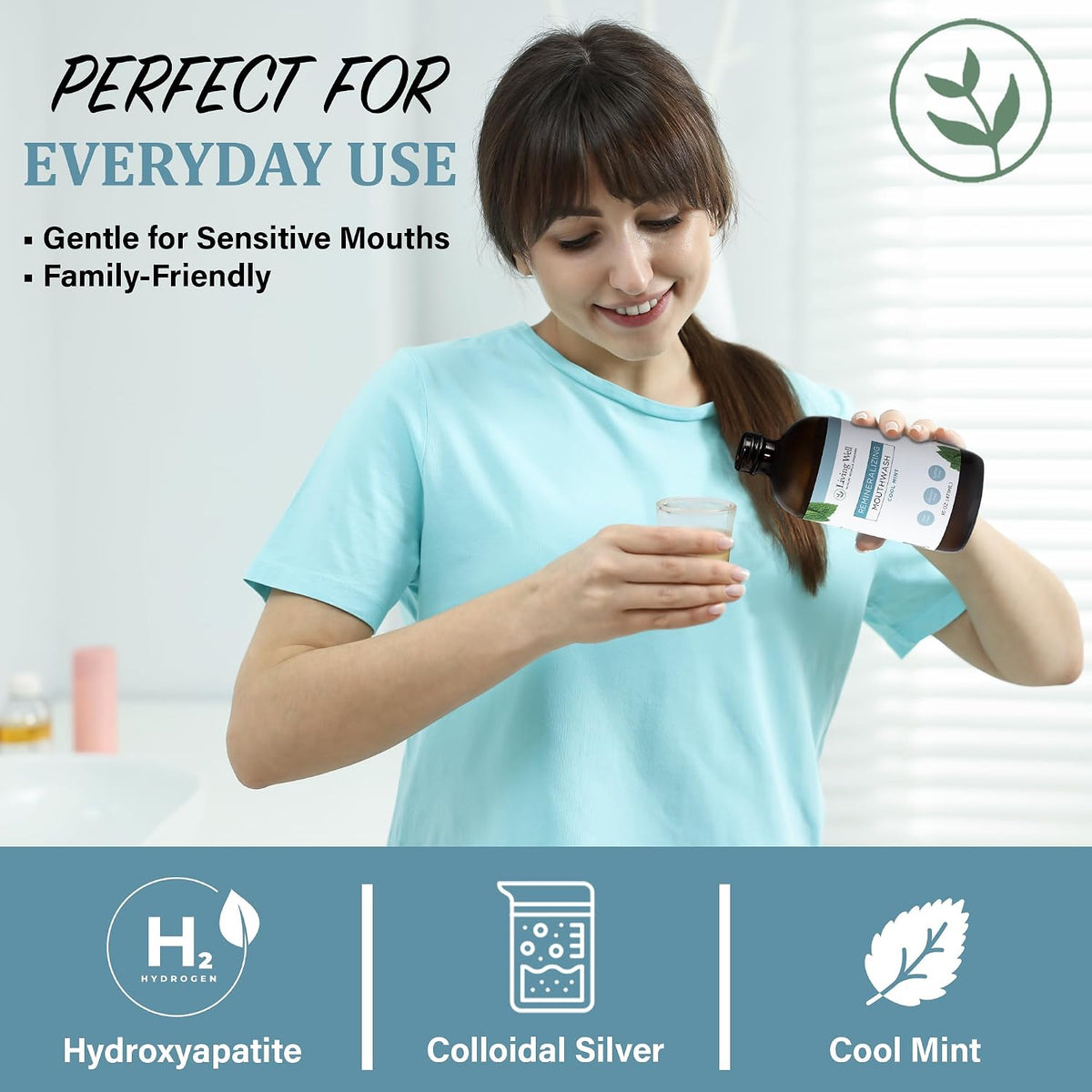 Living Well Dr. Michelle Remineralizing Mouthwash, Cool Mint