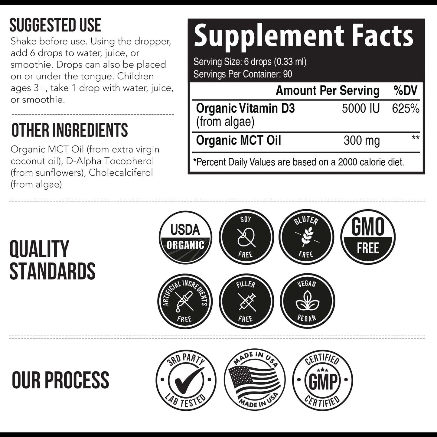 Organic Vitamin D3 5,000 IU - 100% Whole Food & Plant-Based Cholecalciferol Form, 100% Vegan Vitamin D - Enhanced with Prebiotic & Superfood Complex – Organic, Vegan, GMO & Gluten Free (60 Capsules)