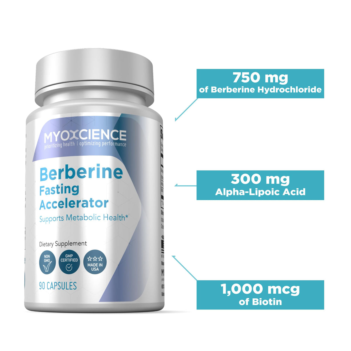 MYOXCIENCE Berberine Fasting Accelerator: Berberine HCL with ALA (Alpha Lipoic Acid)