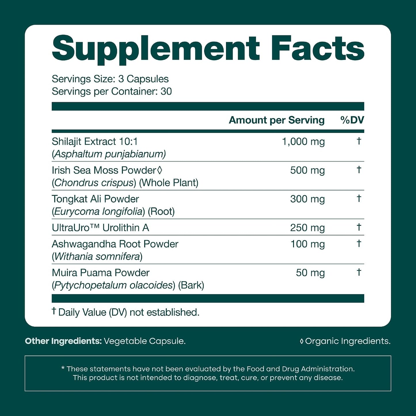 Urolithin-A Complex w Shilajit, Organic Sea Moss, Ashwagandha & Tongkat Ali, Natural Energy, Libido, Hormone Balance, and Focus for Men & Women (Made in USA - 3rd Party Tested