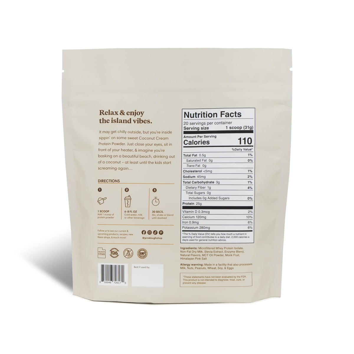 ProDough Gourmet Whey Isolate Hydrolized Protein Powder for Shake Mix- Easy Digest