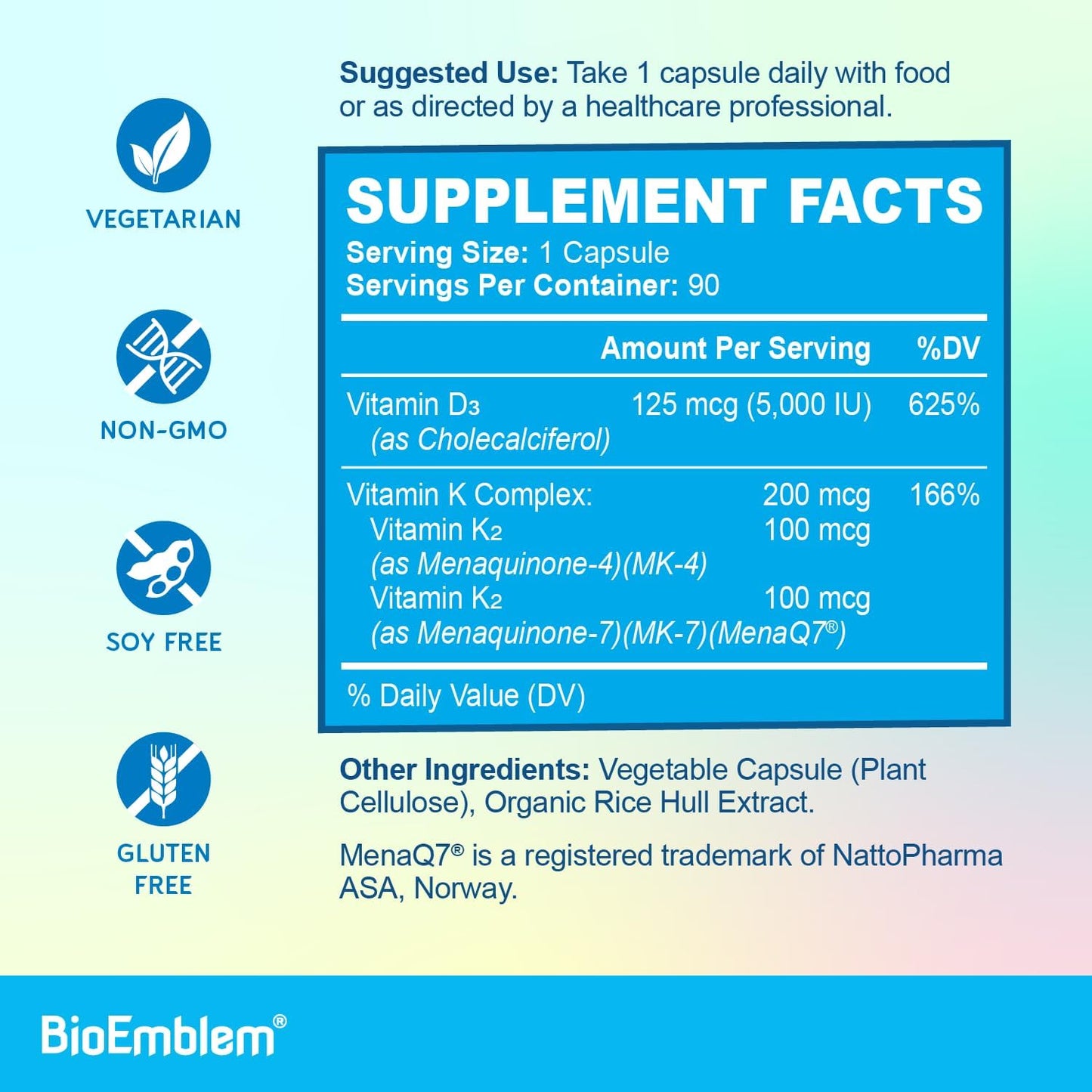 BioEmblem Triple Magnesium Complex Pair with Vitamin D3 K2
