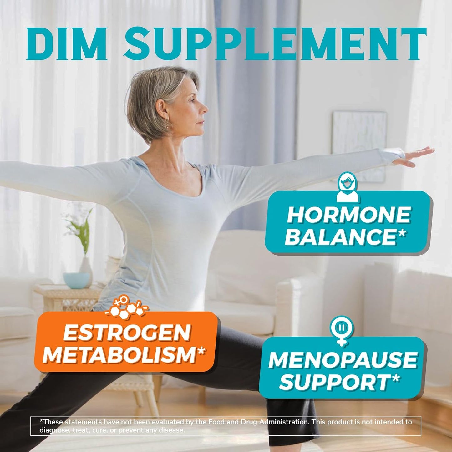 Vitalibre DIM Supplement for Women & Men, Estrogen Metabolism, Hormone Balance & Menopause Support, DIM 300 mg with Black Pepper Extract, High Absorption, 90 Capsules