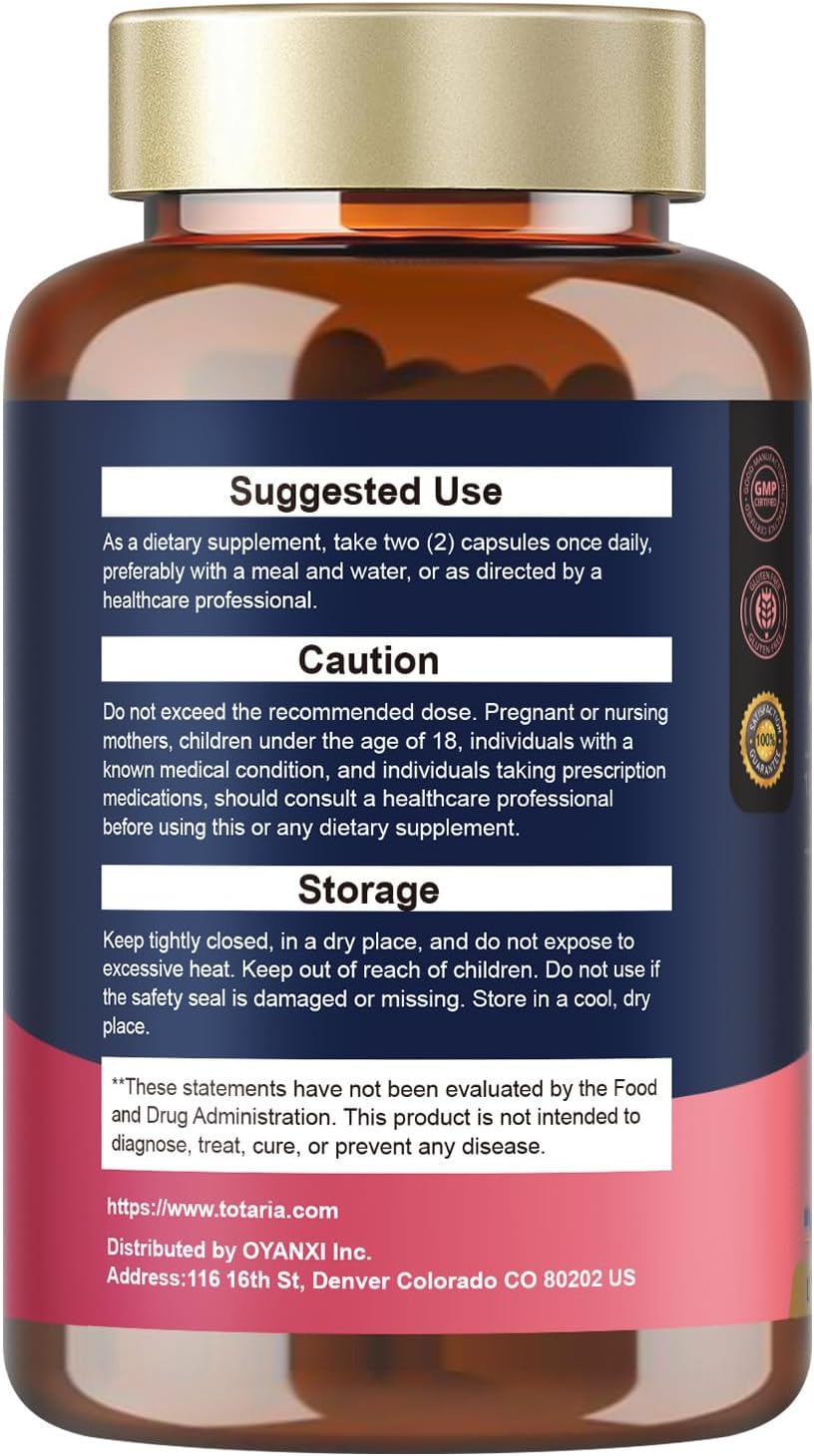 Totaria Probiotics for Women, 120 Billion Women Probiotic, with Akkermansia, Digestive Enzymes & Prebiotics, Cranberry, D-Mannose, for Gut, Vaginal, Urinary, Immune, PH Balance, 120 Vegan Capules