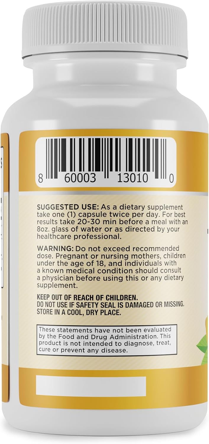 Organic Turmeric Curcumin Supplement, 120 Capsules 1 Pack | BioPerine® Black Pepper Extract, Turmeric Curcumin Supplement, Vegetable Cellulose