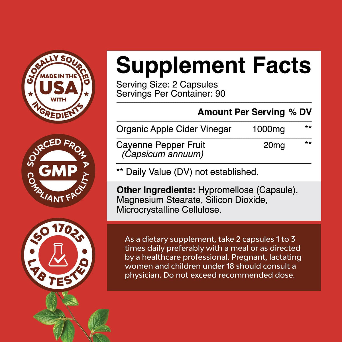 Cleansing Apple Cider Vinegar Capsules - ACV Deep Cleanse and Detox Pills for Gut