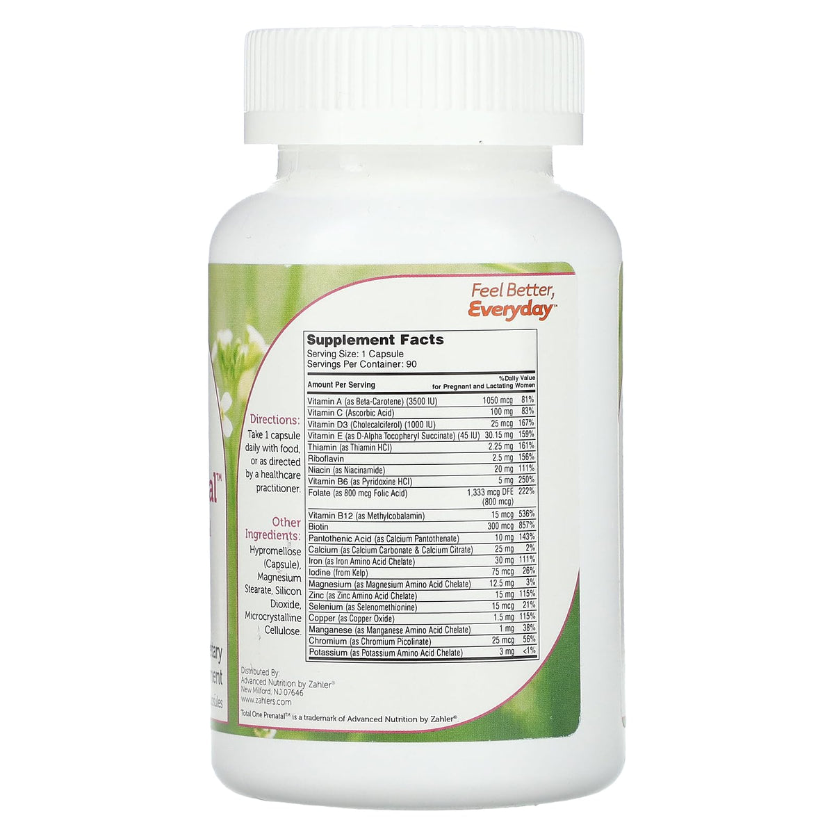 Zahler Total One Prenatal, Essential Once-Daily Prenatal, 90 Capsules
