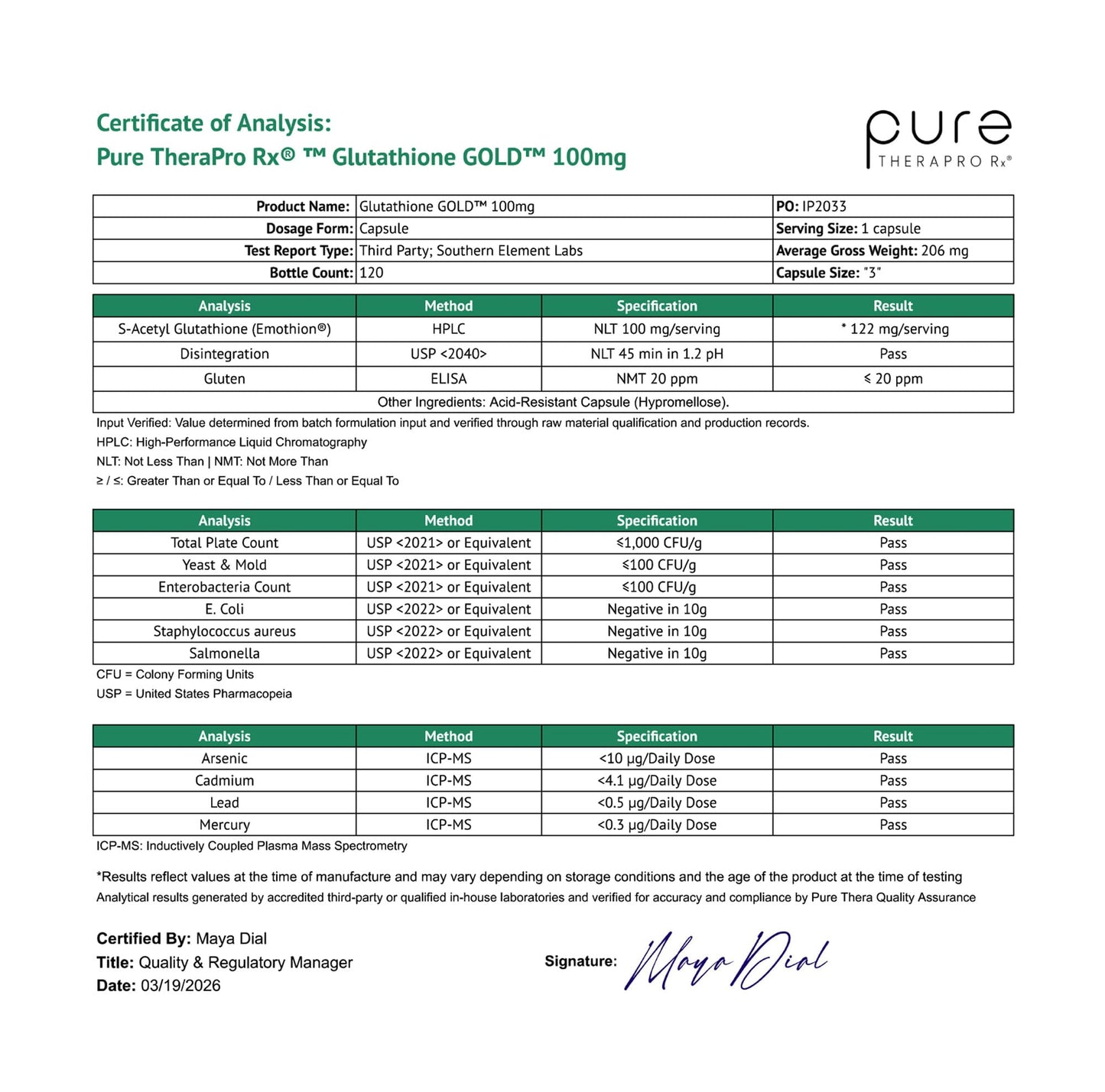 Pure Therapro Rx S-Acetyl Glutathione Gold, Extra-Strength | Patented Acetylated Form of Glutathione (EMOTHION) from Italy | Pharmaceutical Grade | Zero Fillers (60 Capsules (300mg))