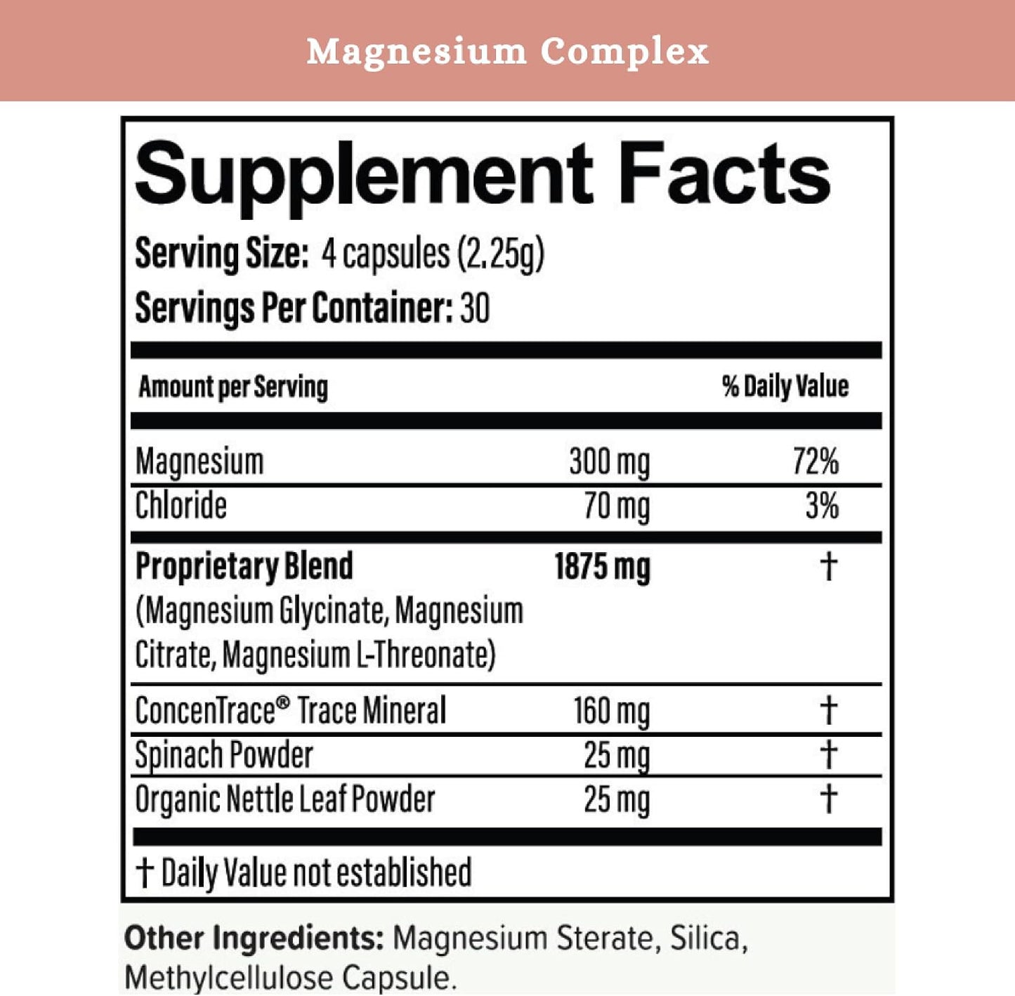 Mama Bear Magnesium Complex Supplement, 120 Capsules | 4 Forms - Glycinate, Citrate, L-Threonate & Elemental, Plus Nettles & Spinach Support Nutrition, Calm & Skeletal & Brain Health