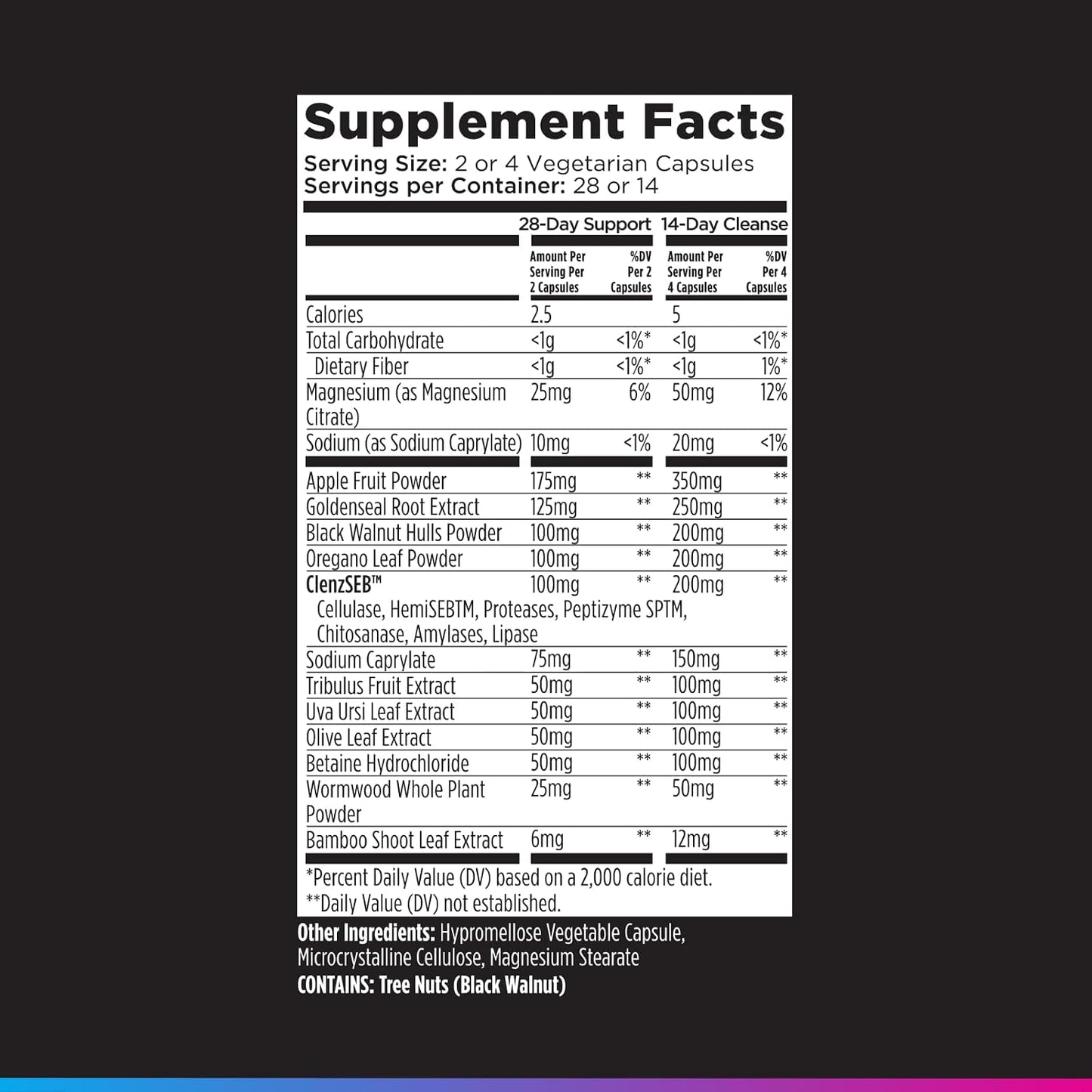 Livingood Herbal Digestive Balance Support with Oregano, Olive Leaf, Wormwood & Black Walnut - 56 Vegetarian Capsules