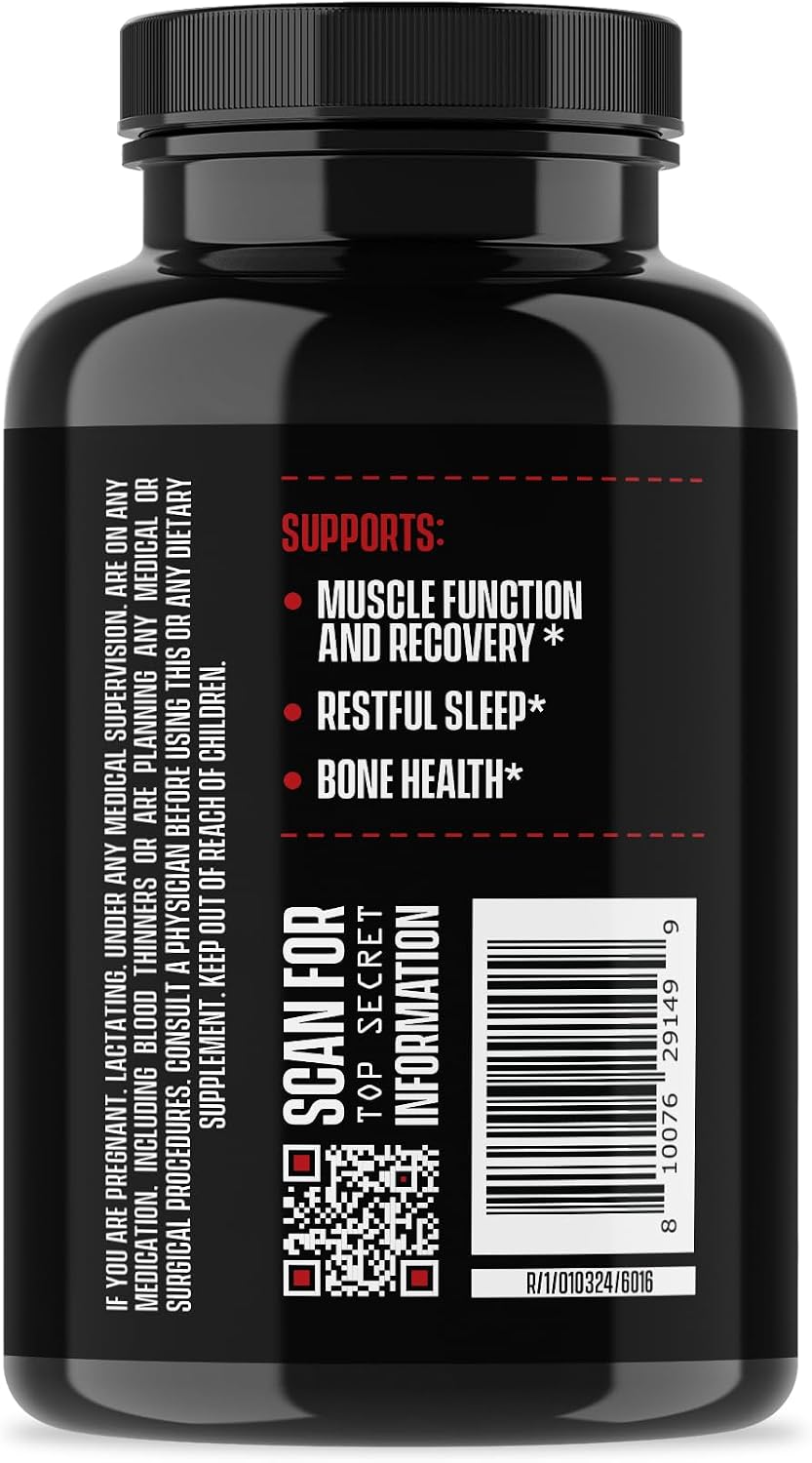 Jocko Fuel Magnesium Complex Supplement - Magnesium Glycinate, Citrate, & Taurate Capsules Dietary Supplement for Muscle Recovery & Relaxation, Heart, Nerve, Bone Support, & Sleep 30-Day Supply