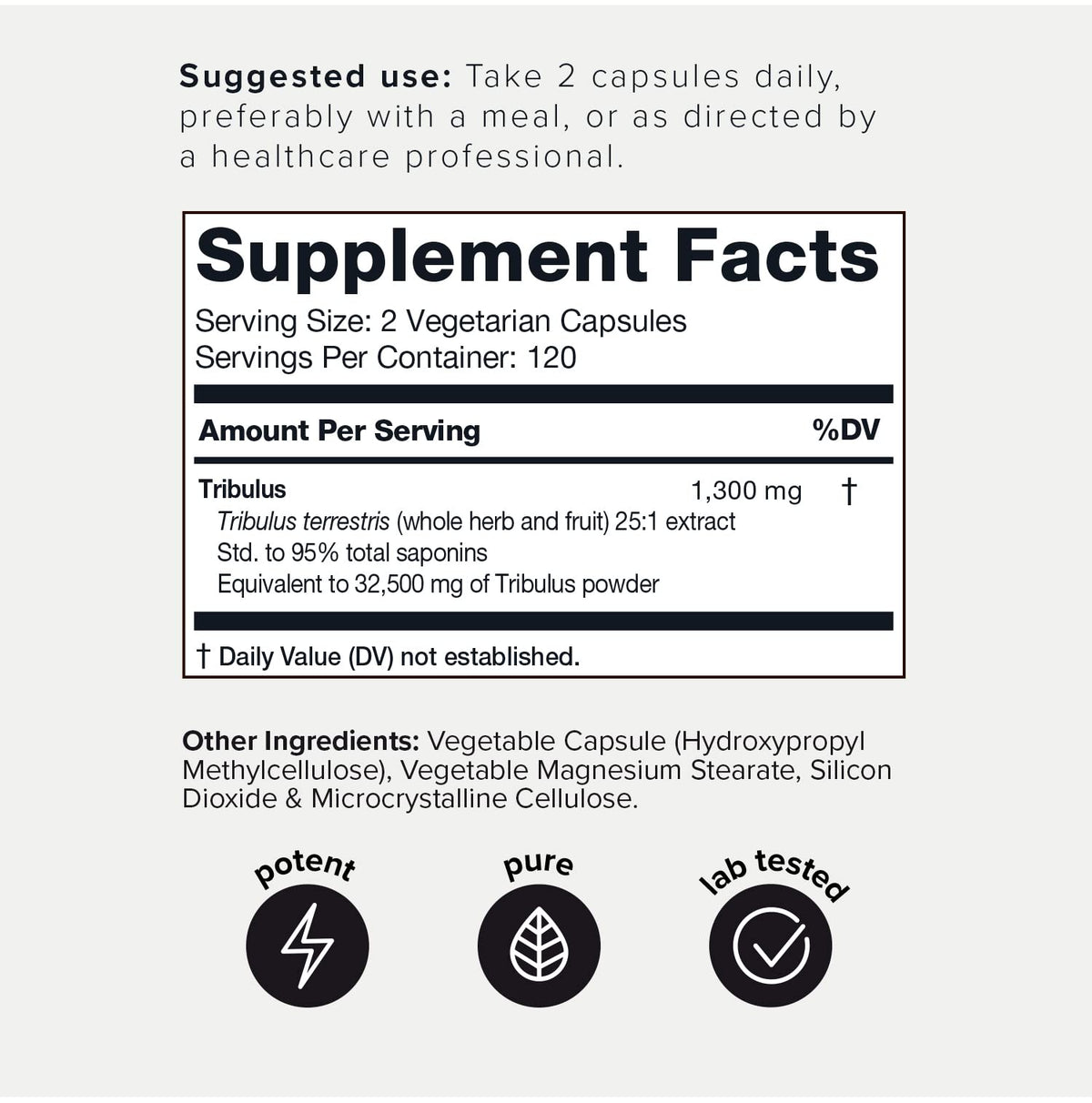 Toniiq Ultra High Strength Tribulus Capsules - 95% Steroidal Saponins - 1300mg Concent