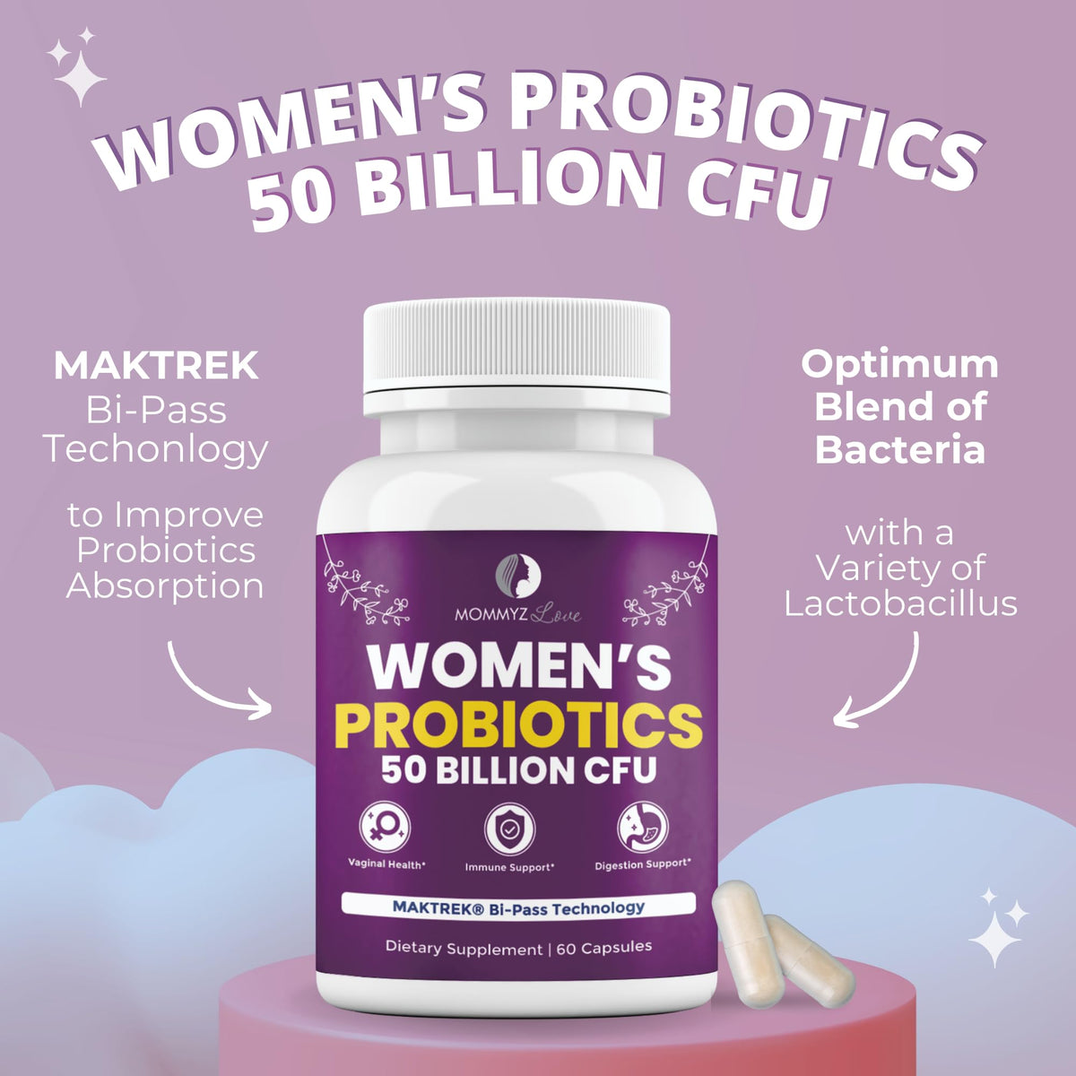 Probiotics for Vaginal Probiotics for Vaginal Odor Control, Balanced PH Levels Plus Apple Cider Vinegar Gummies