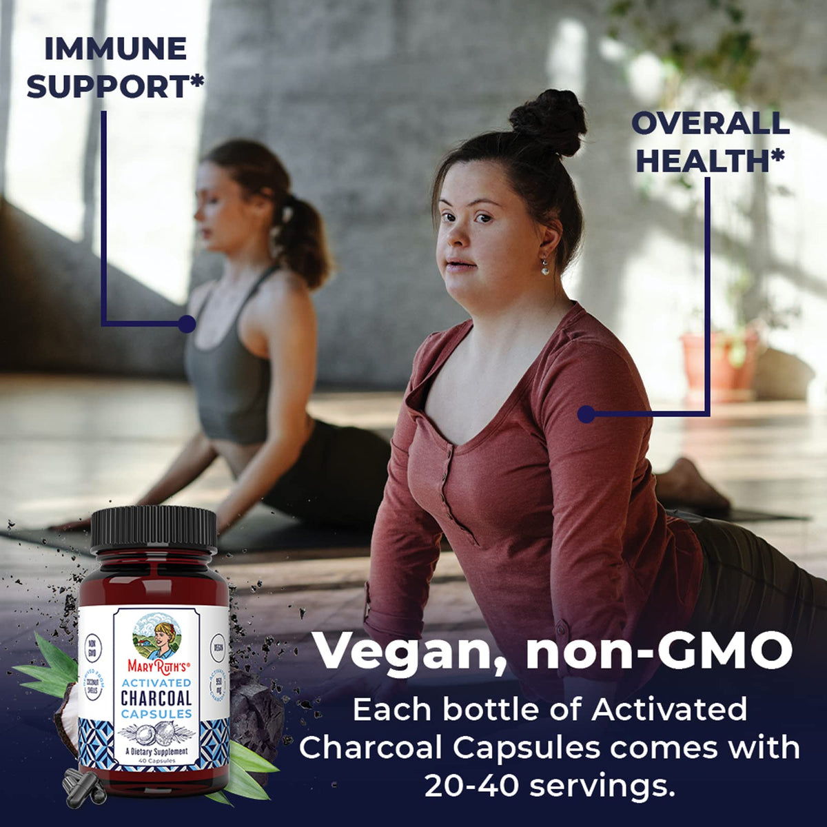 MaryRuth Organics Activated Charcoal Capsules | Supplement for Natural Detoxification