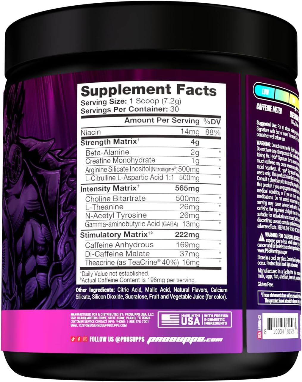 PROSUPPS L-Carnitine 3000 Stimulant Free Liquid Shots (31 Servings, Dragon Fruit) and Mr. Hyde Signature Series Pre-Workout Energy Powdered Drink (30 Servings, Pixie Dust) Bundle