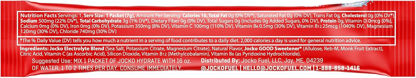 Jocko Fuel Rapid Hydration Powder Strawberry 12ct Box