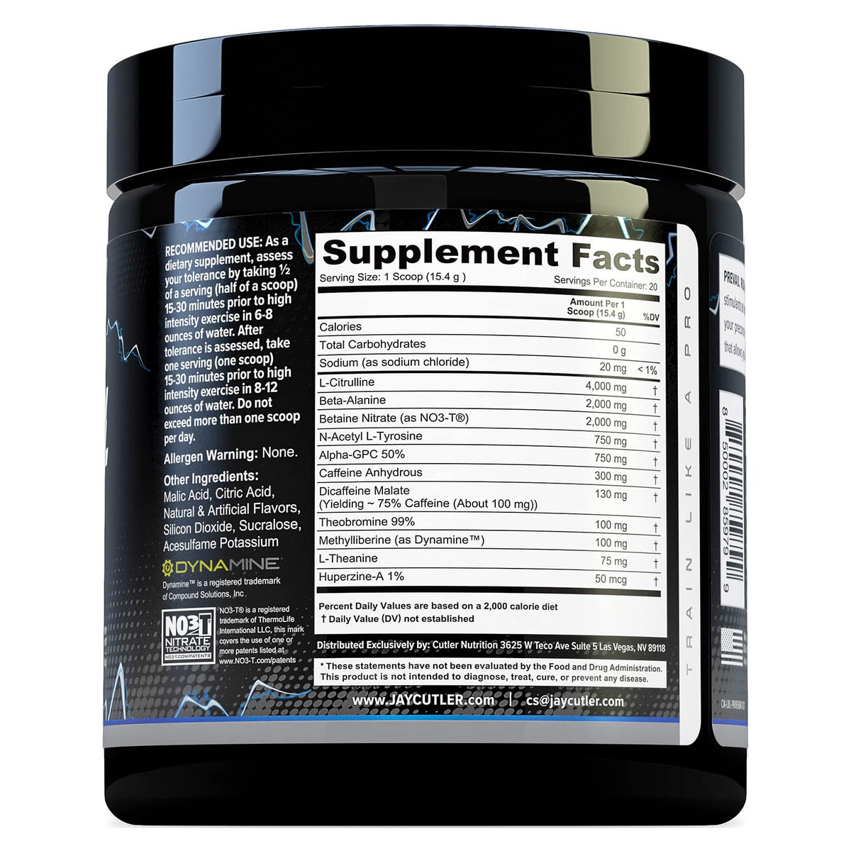 Cutler Nutrition High Stim Pre Workout Powder Prevail Rush Preworkout for Men & Women