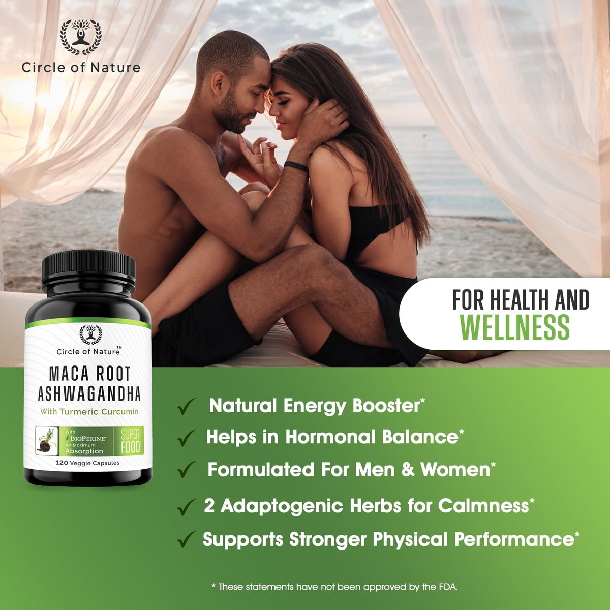 Maca Root 10,000 mg, Ashwagandha 6000mg Extract, Capsules for Men & Women
