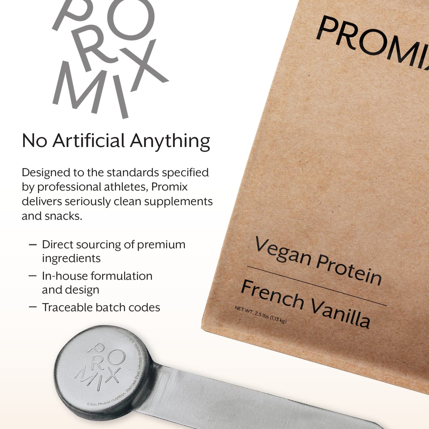 ProMix Nutrition Plant-Based Vegan Protein Powder, Vanilla - Pea Protein & Vitamin B-12 - Post Workout Fitness & Nutrition Shakes, Smoothies, Baking & Cooking Recipes - 2.5 Pound (Pack of 1)