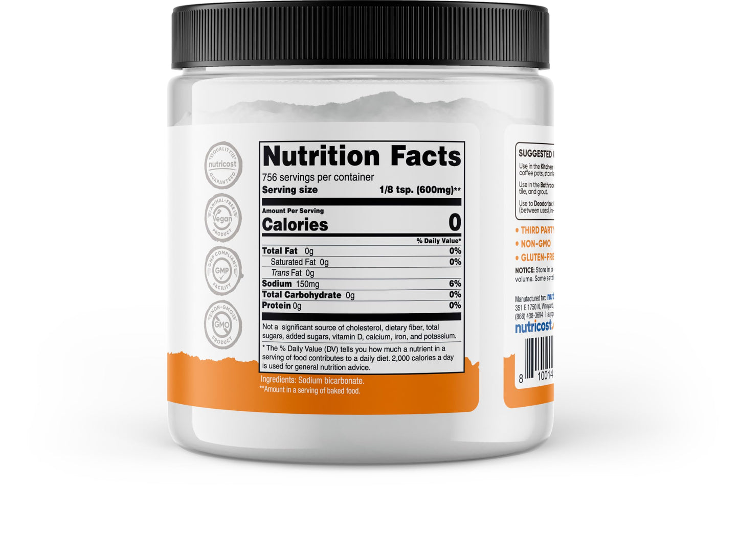 Nutricost Pantry Baking Soda (2 LBS) - For Baking, Cleaning & Deodorizing