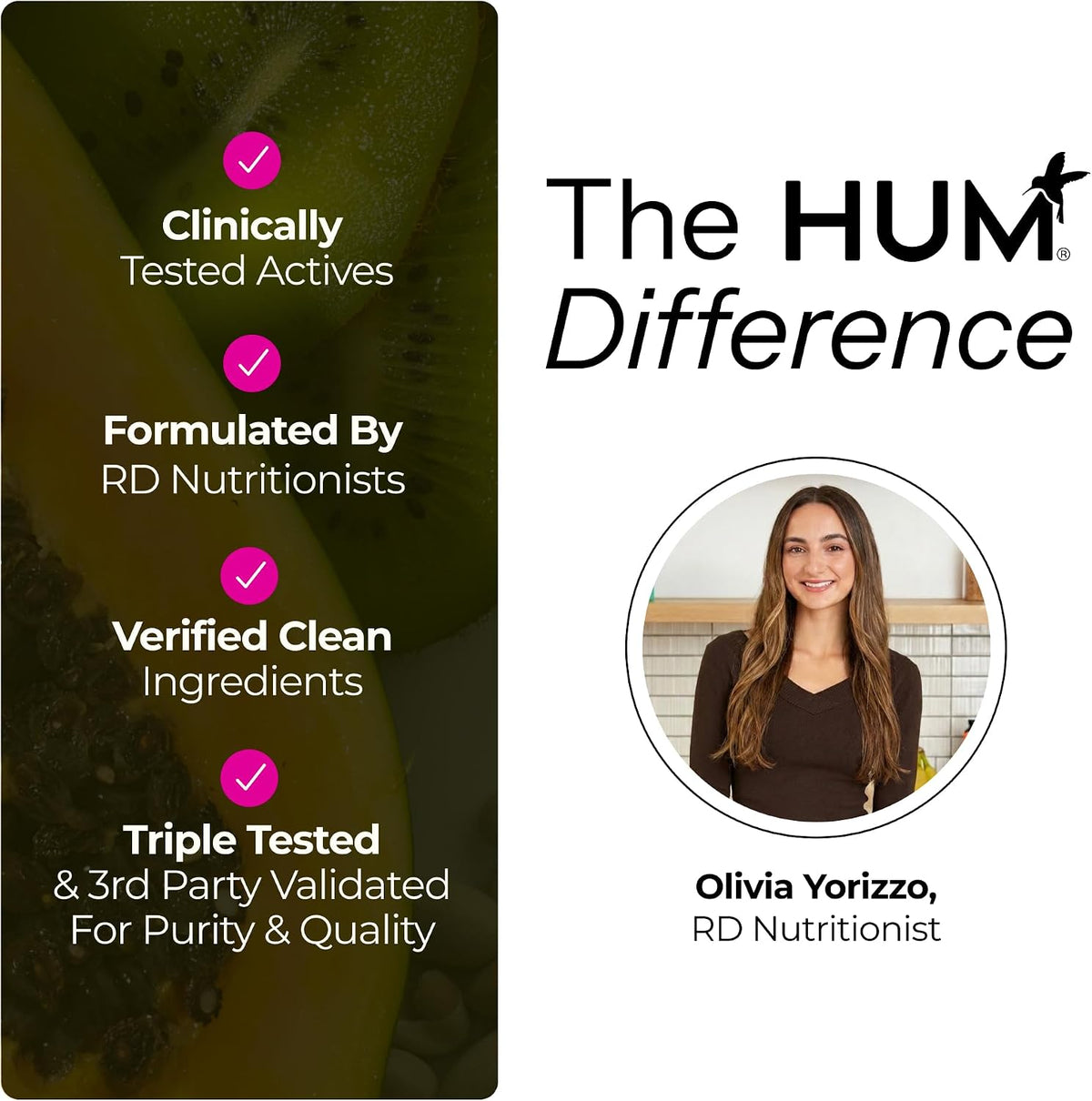 HUM Celery Juice Fiber Gummies Prebiotic Chlorophyll Gut Health, 60 Count