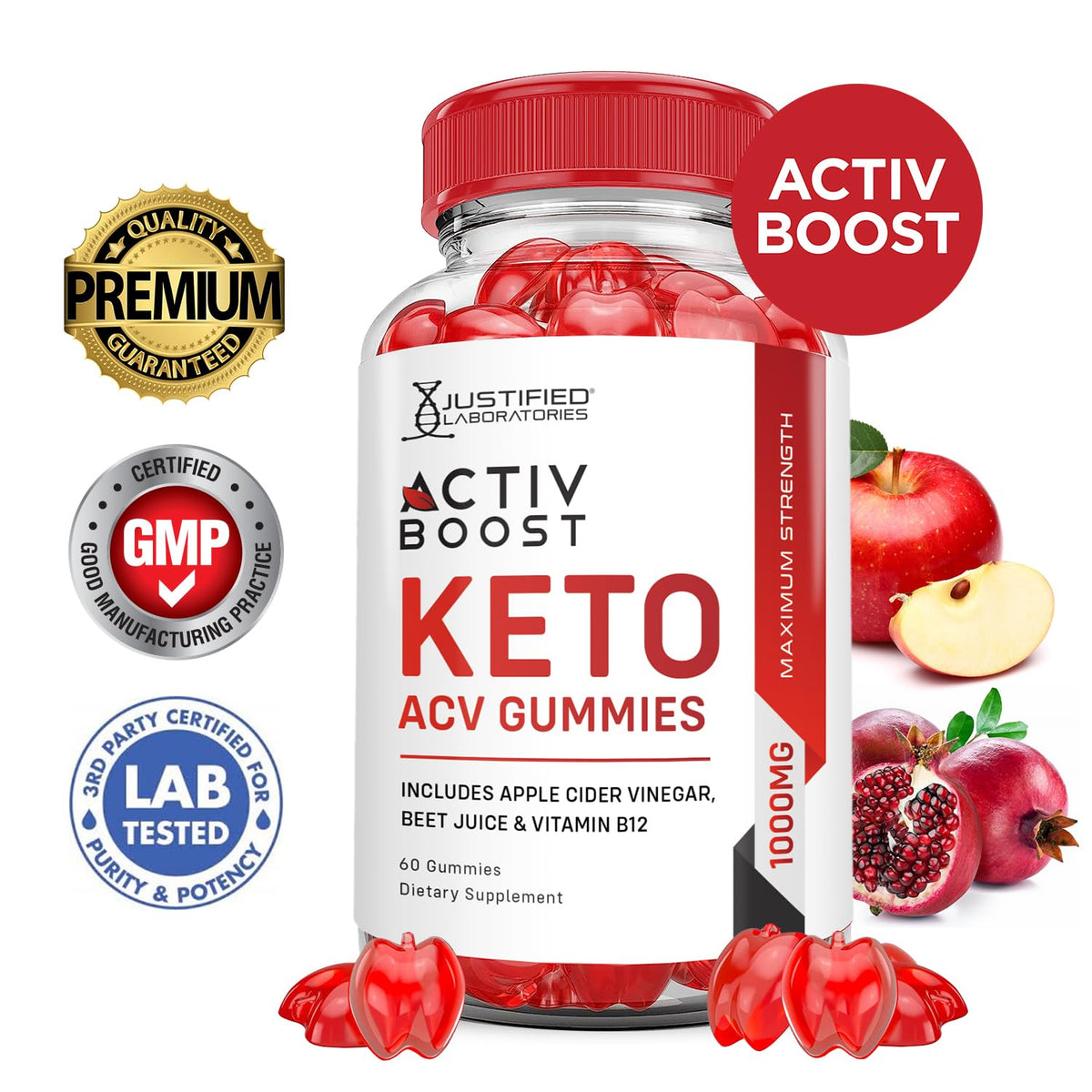 (3 Pack) Activboost Keto ACV Gummies Advanced Formula 1000MG Active Boost
