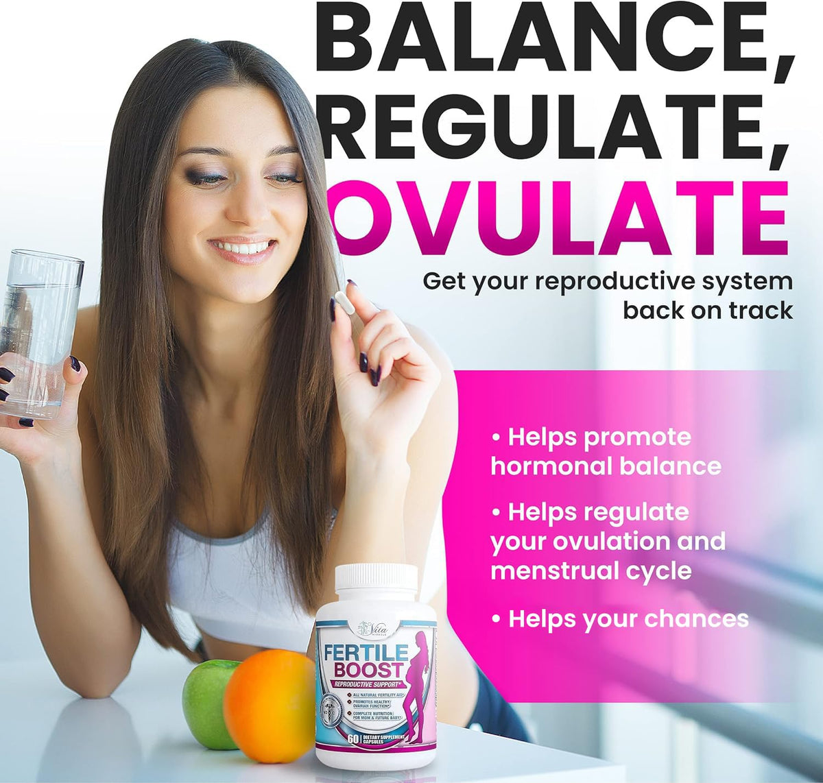 Inositol Capsules Myo-Inositol Fertility Supplements for Women Conception Prenatal Vitamins